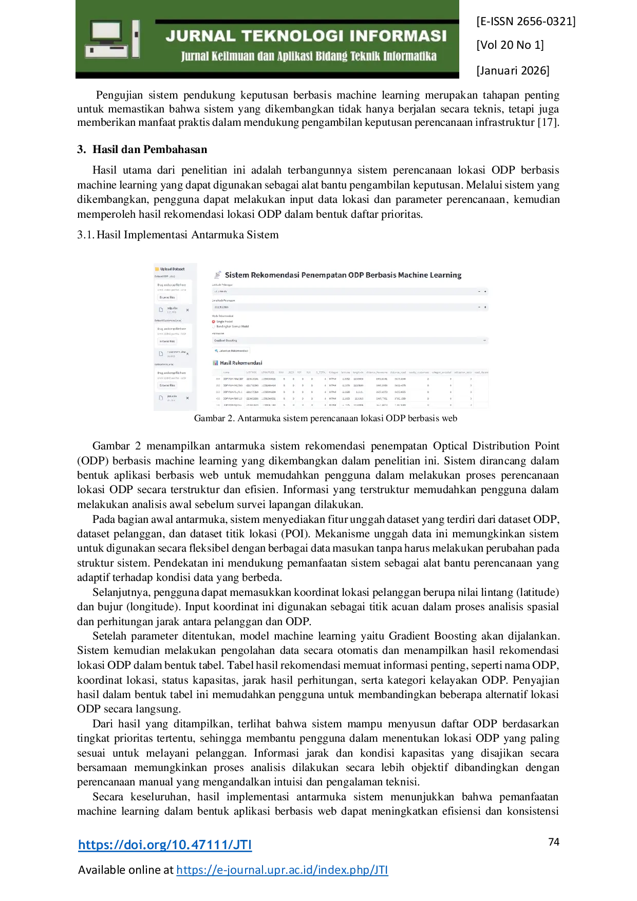 JURIS Pemanfaatan Machine Learning untuk Perencanaan Lokasi Optical Distribution Point dalam Mendukung Pemerataan Akses Internet