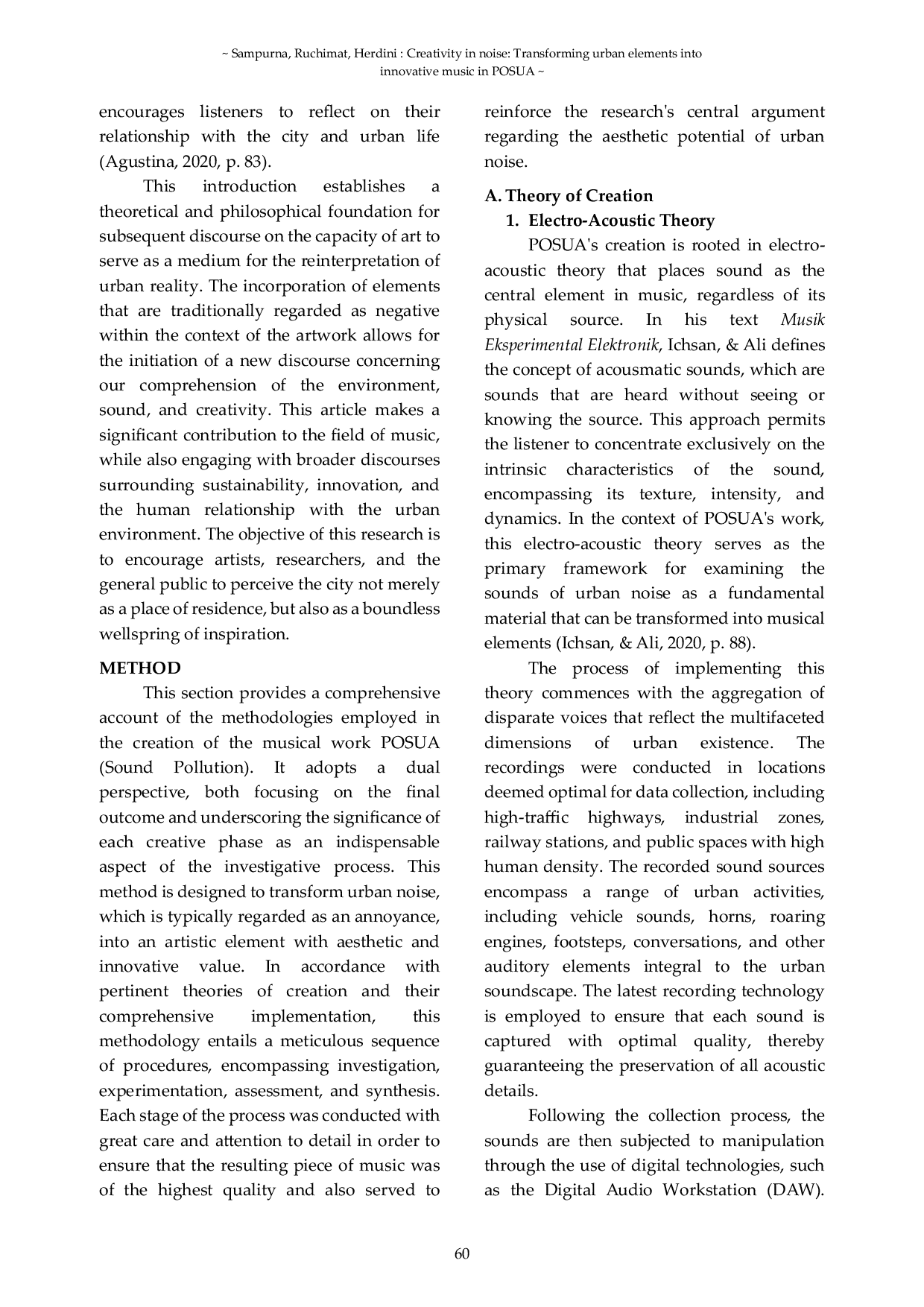 JURIS Creativity in Noise Transforming Urban Elements into Innovative Music in POSUA