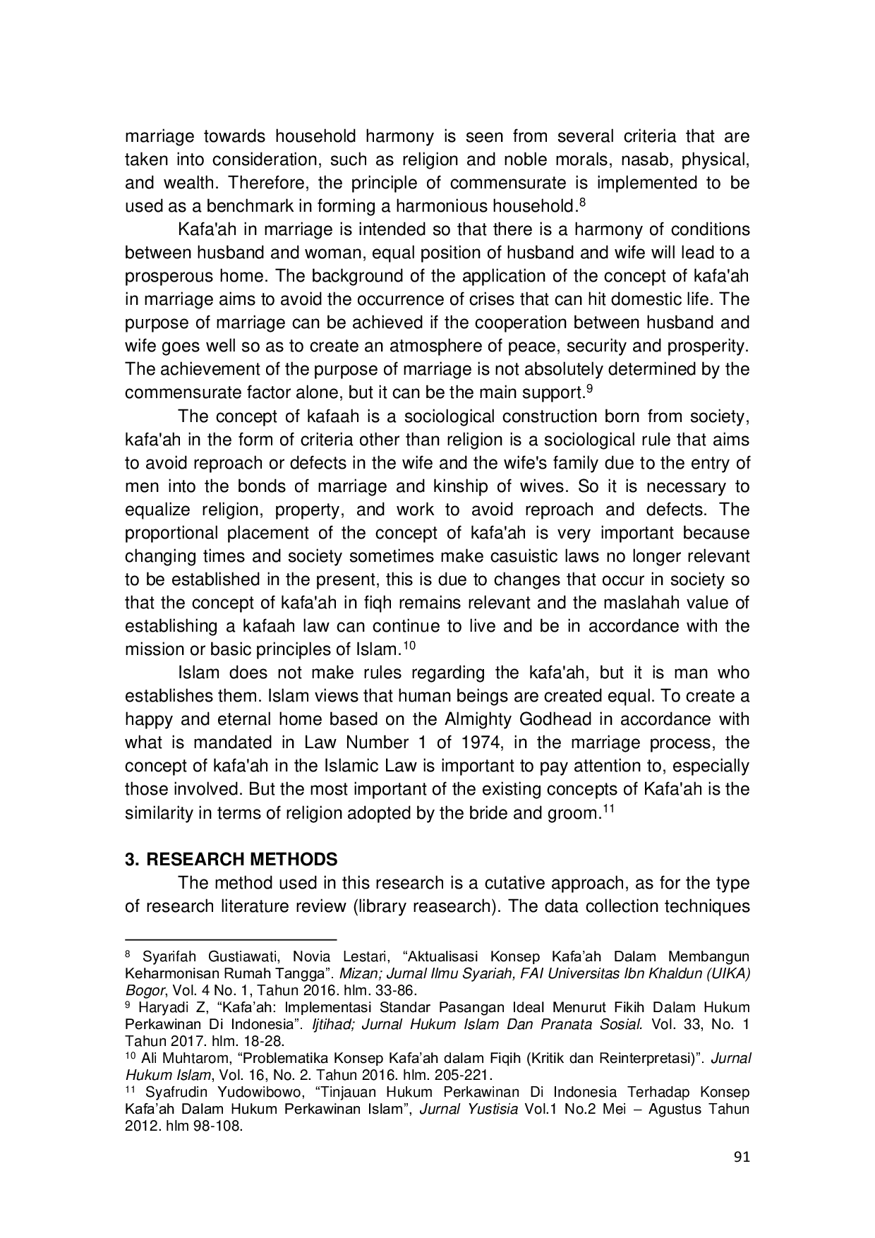 JURIS The Concept Of Kafa ah In Marriage According To The Views Of Ulama Of Amuntai Tengah District