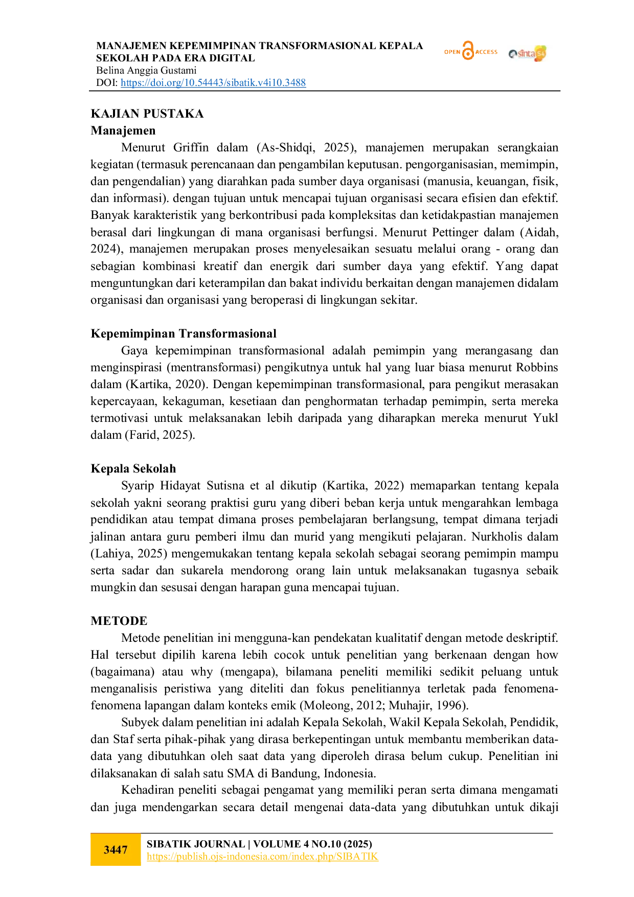 JURIS Manajemen Kepemimpinan Transformasional Kepala Sekolah Pada Era Digital