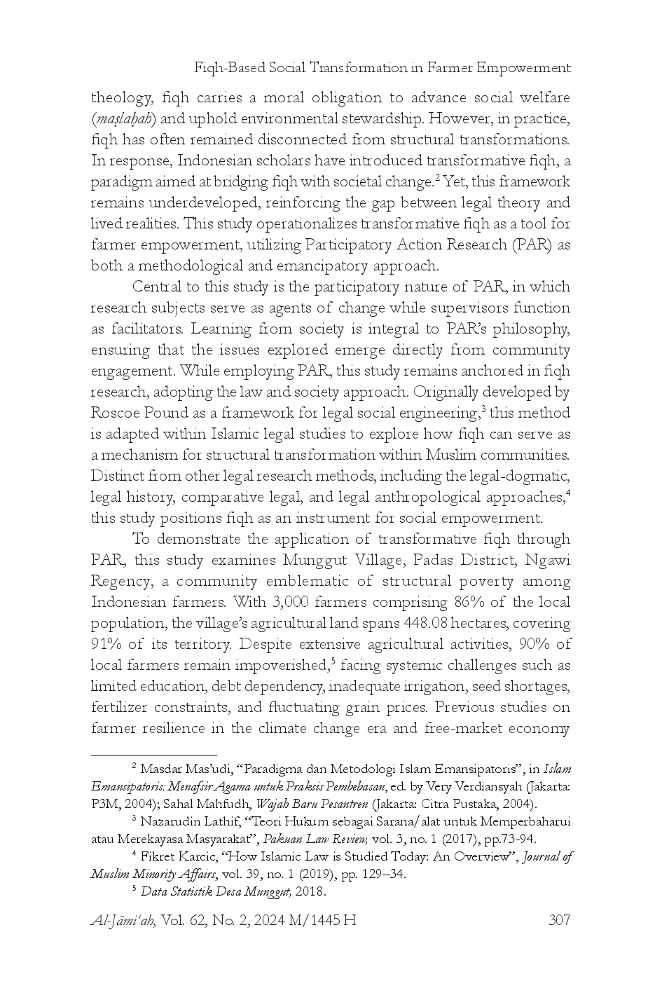 juris Fiqh Based Social Transformation in Farmer Empowerment A Participatory Action Research Approach