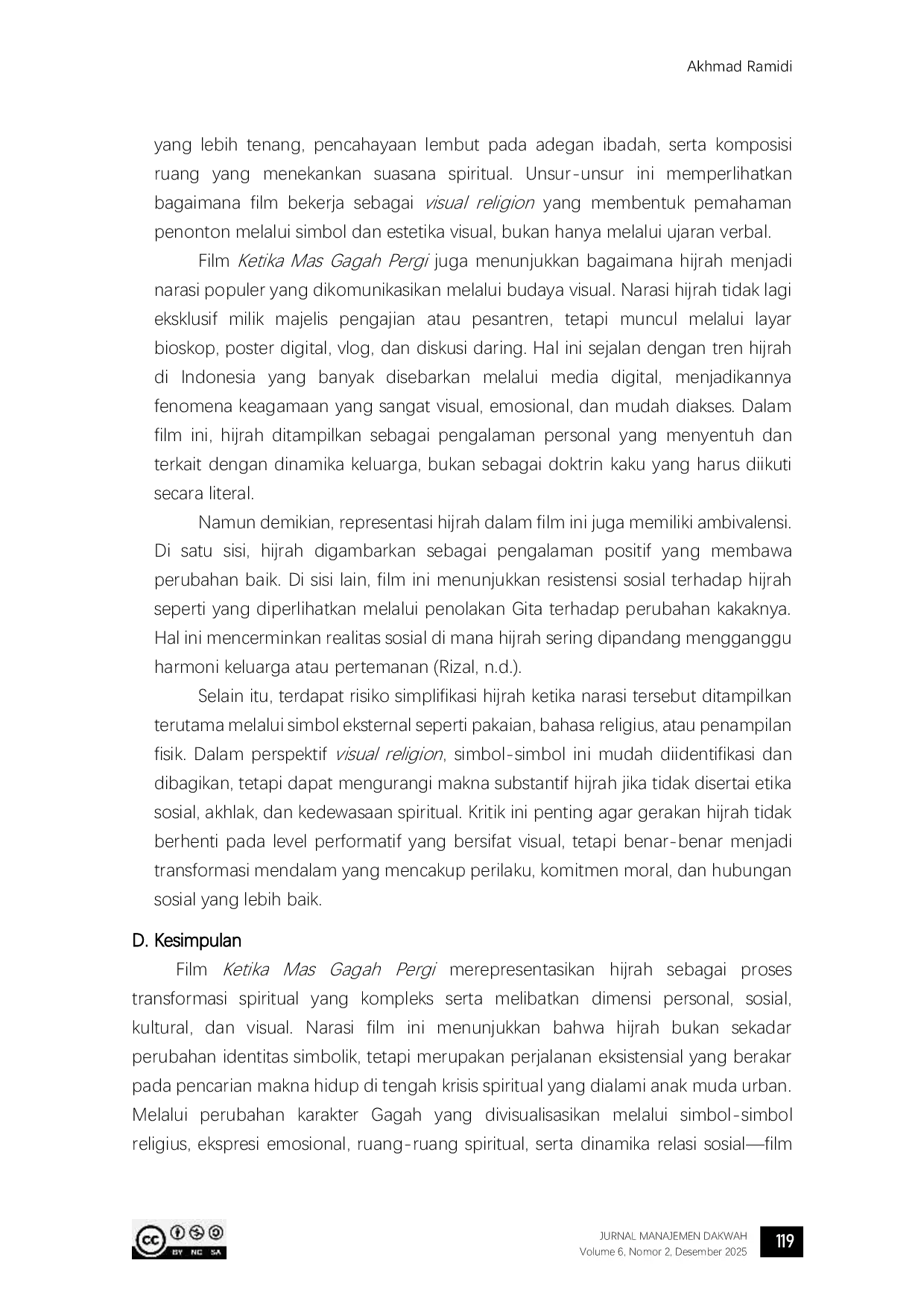 JURIS Visual Religion Dan Gerakan Hijrah Analisis Dakwah Film Ketika Mas Gagah Pergi Di Era Digital
