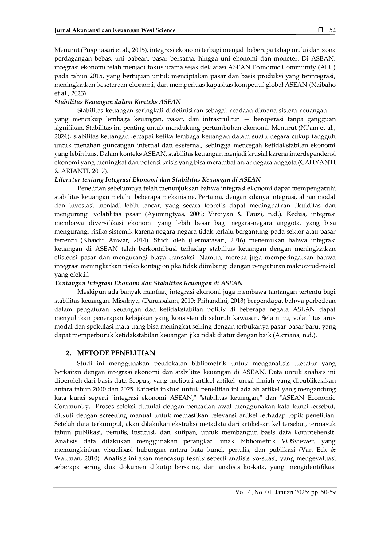 JURIS Perkembangan Penelitian tentang Integrasi Ekonomi dan Stabilitas Keuangan di ASEAN