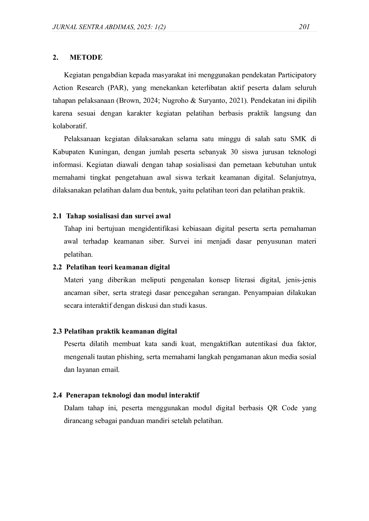 JURIS Pelatihan Literasi Keamanan Digital Dan Dasar Cyber Security Untuk Siswa Smk Sebagai Upaya Penguatan Ketahanan Digital Masyarakat