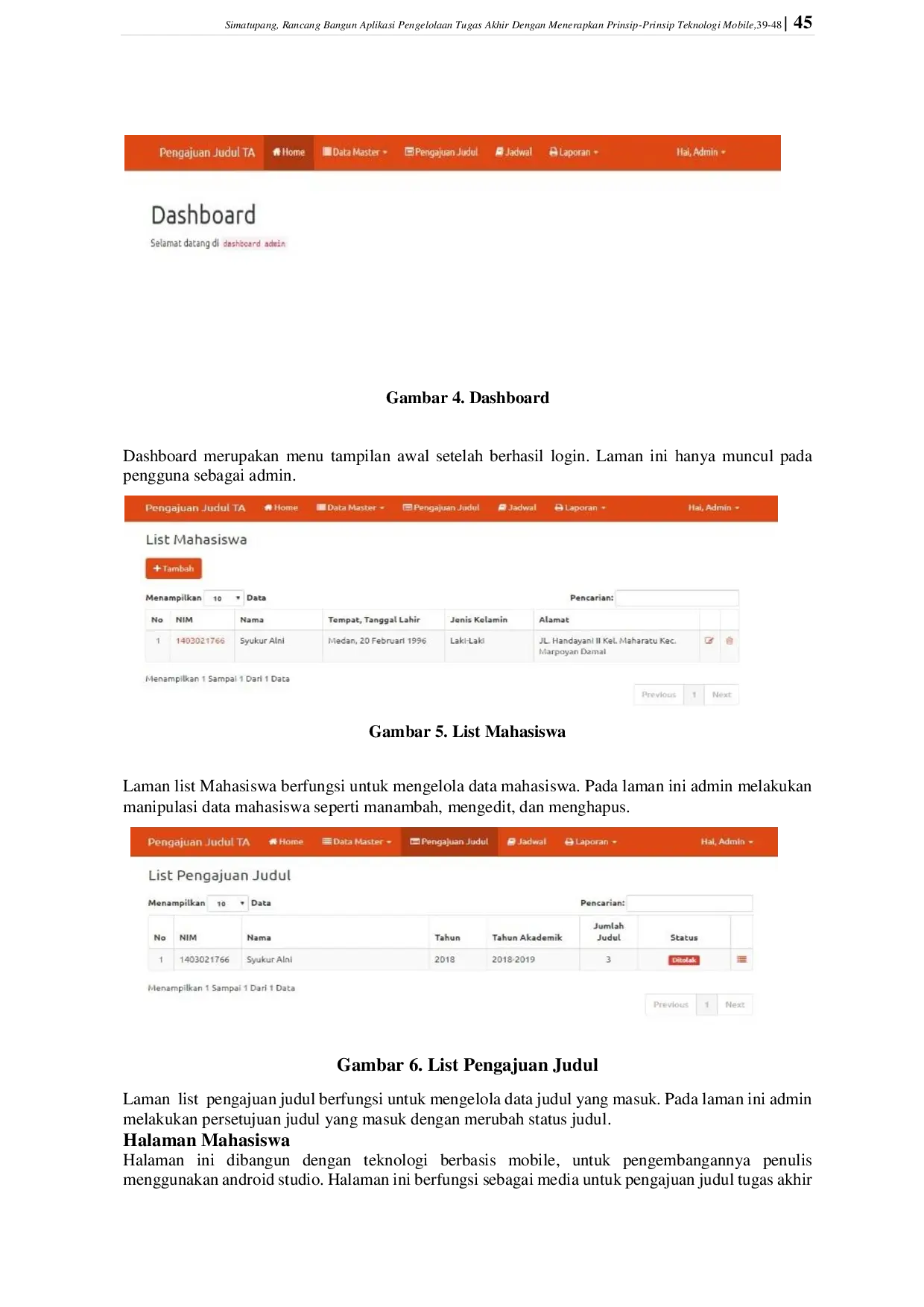 juris Rancang Bangun Aplikasi Pengelolaan Tugas Akhir dengan Menerapkan Prinsip Prinsip Teknologi Mobile