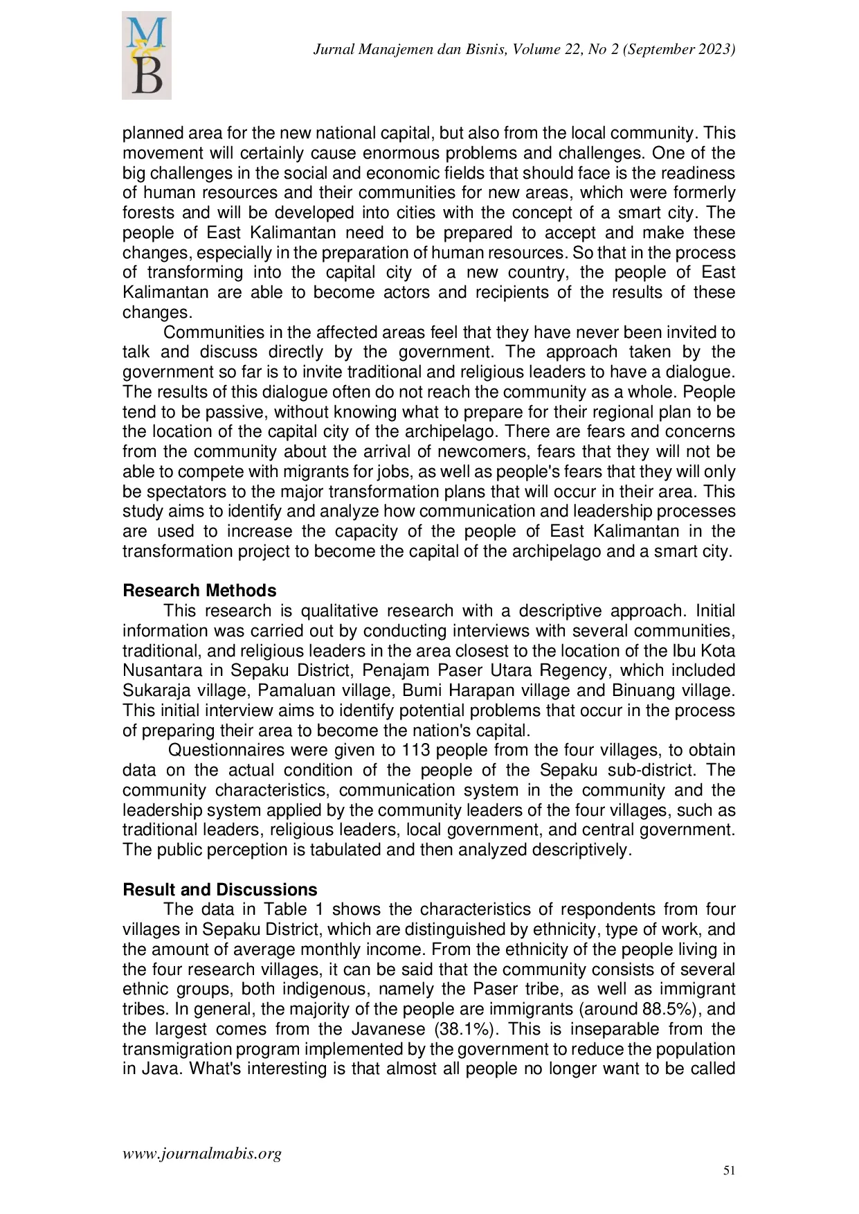 JURIS Communication Systems and Community Leadership A Study of Rural Community of the Ibu Kota Nusantara