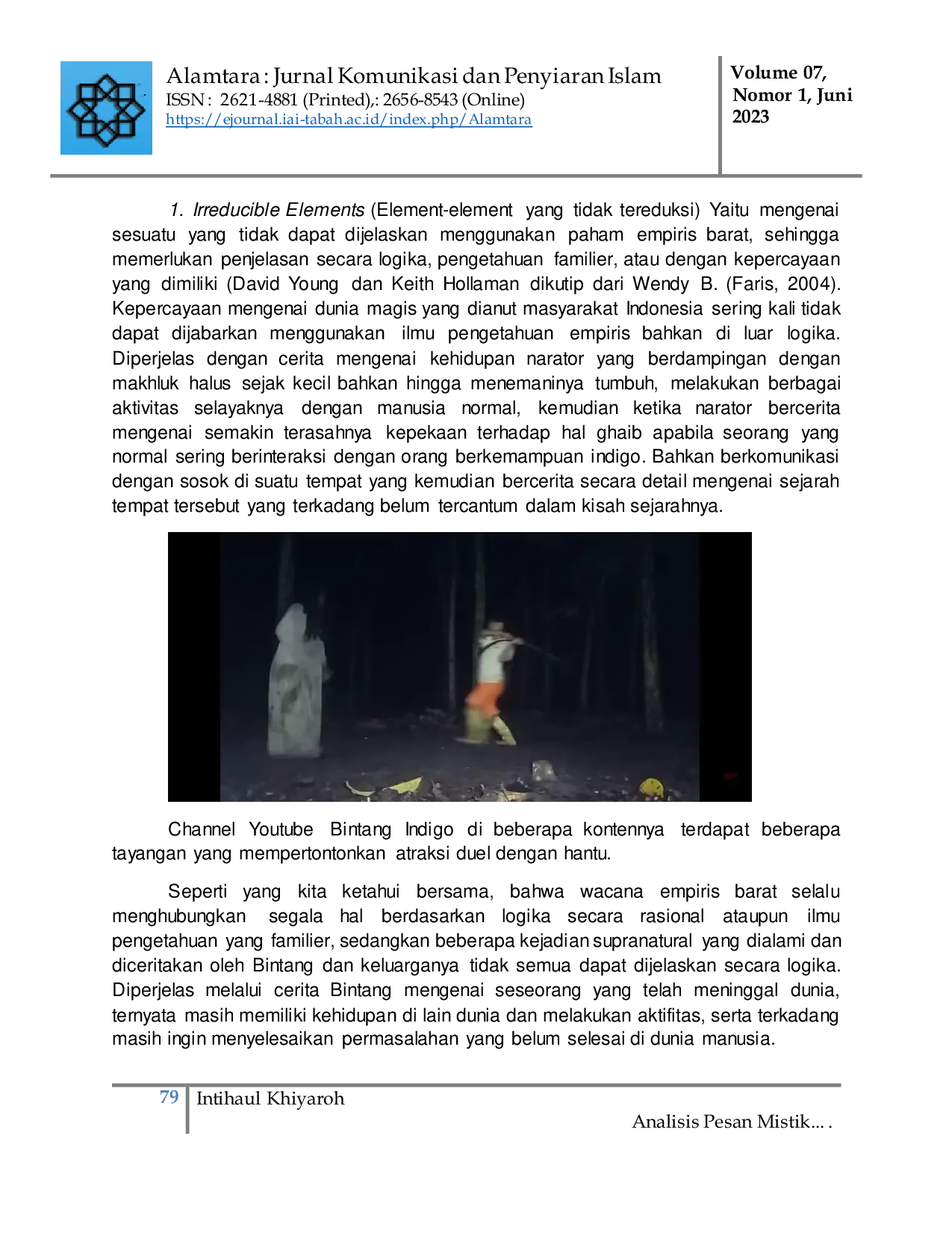 JURIS Analisis Pesan Mistik Pada Konten Berburu Penampakan Hantu Di Channel YouTube Sableng Tv Dan Bintang Indigo