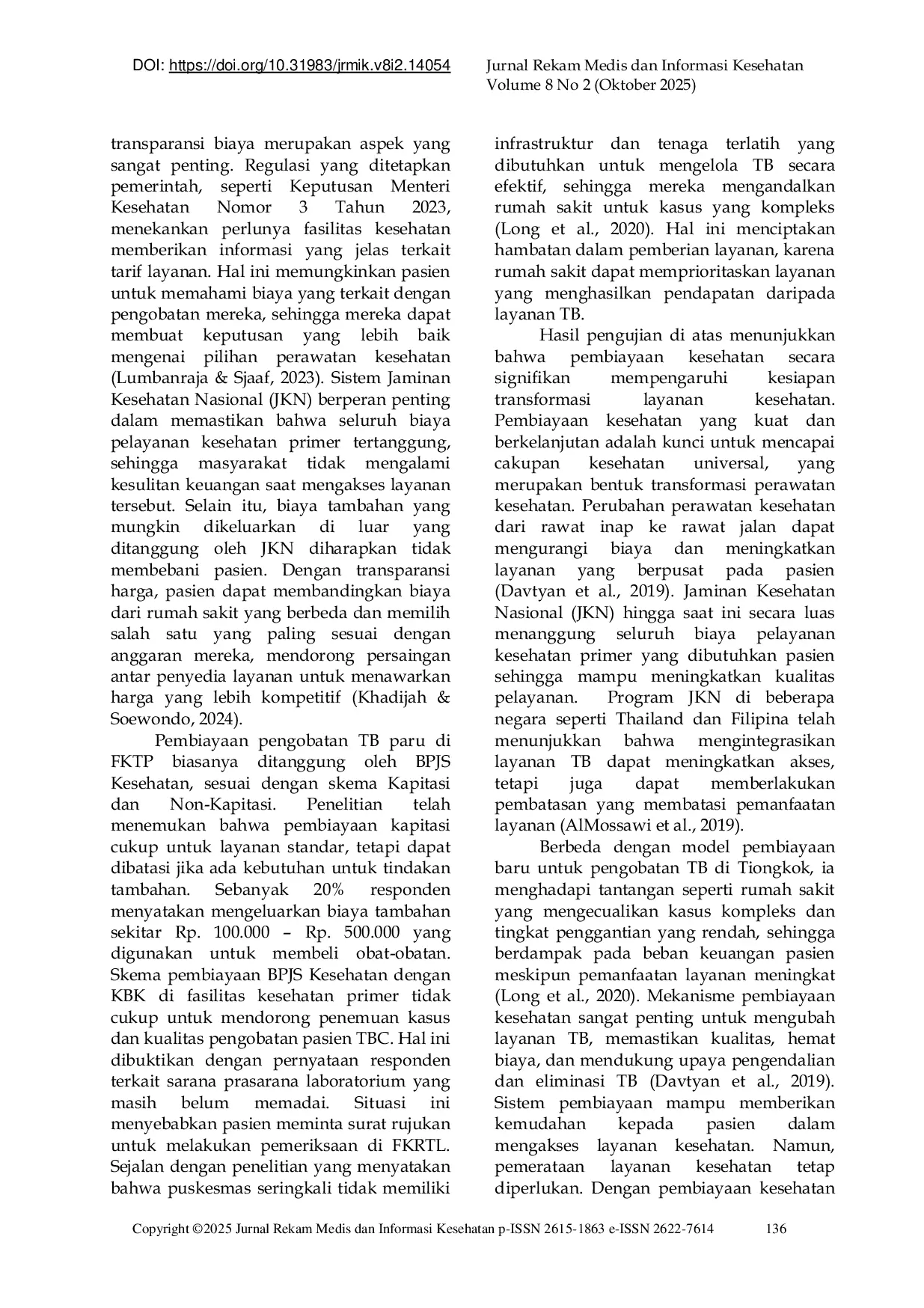 JURIS Peran Pembiayaan Kesehatan dalam Mendukung Kesiapan Transformasi Layanan Kesehatan