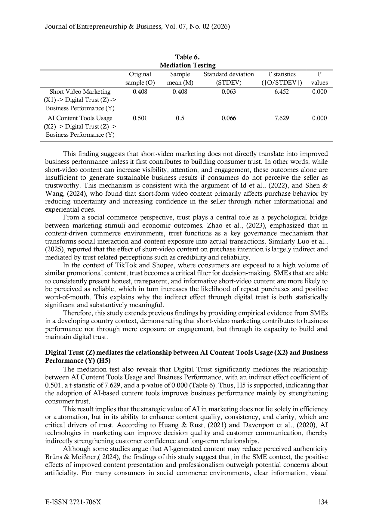 JURIS From Content to Trust How Short Video Marketing and AI Tools Drive SME Performance on TikTok and Shopee