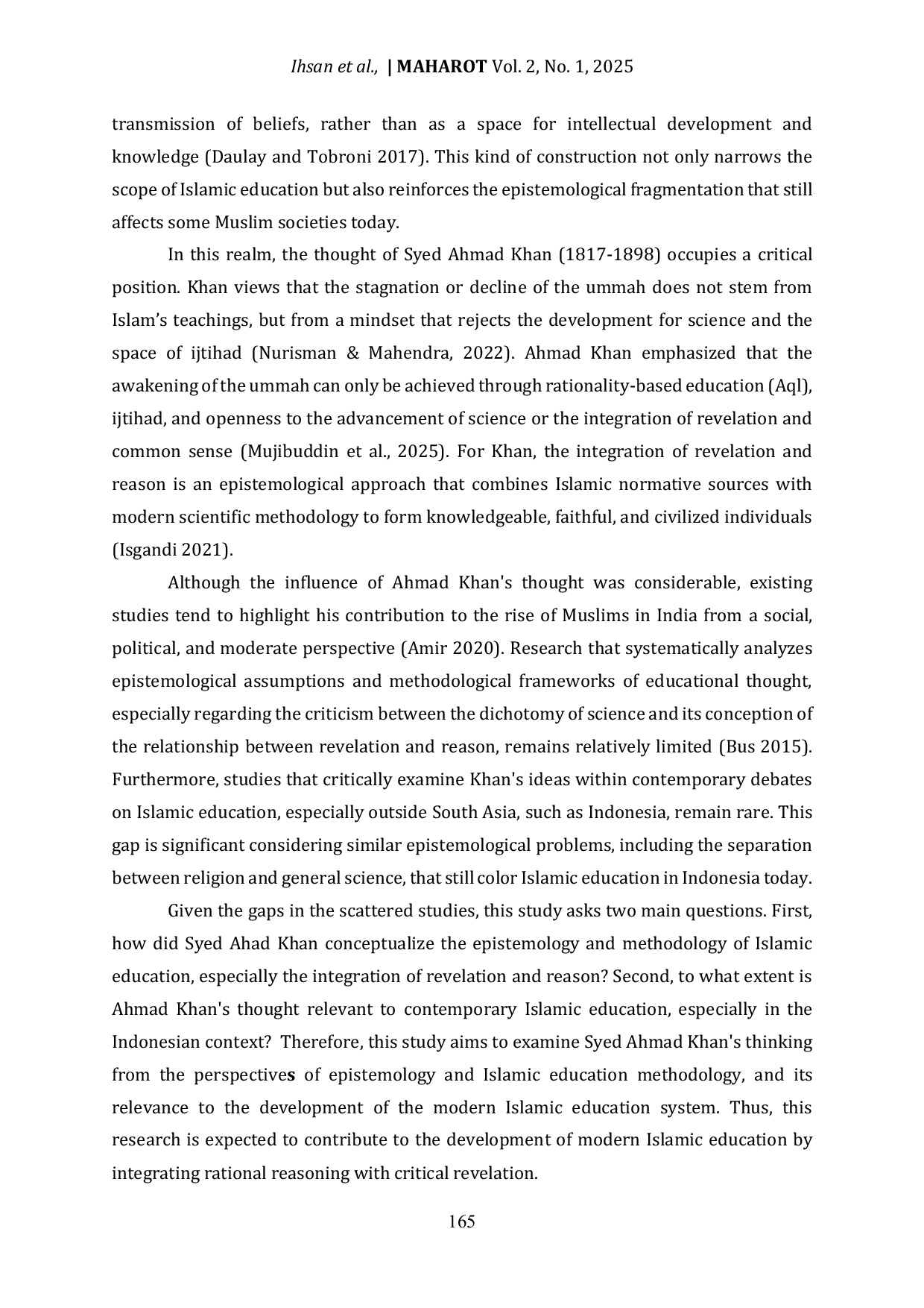 JURIS Transforming Islamic Education in Modernity Reassessing Sir Syed Ahmad Khan s Thought