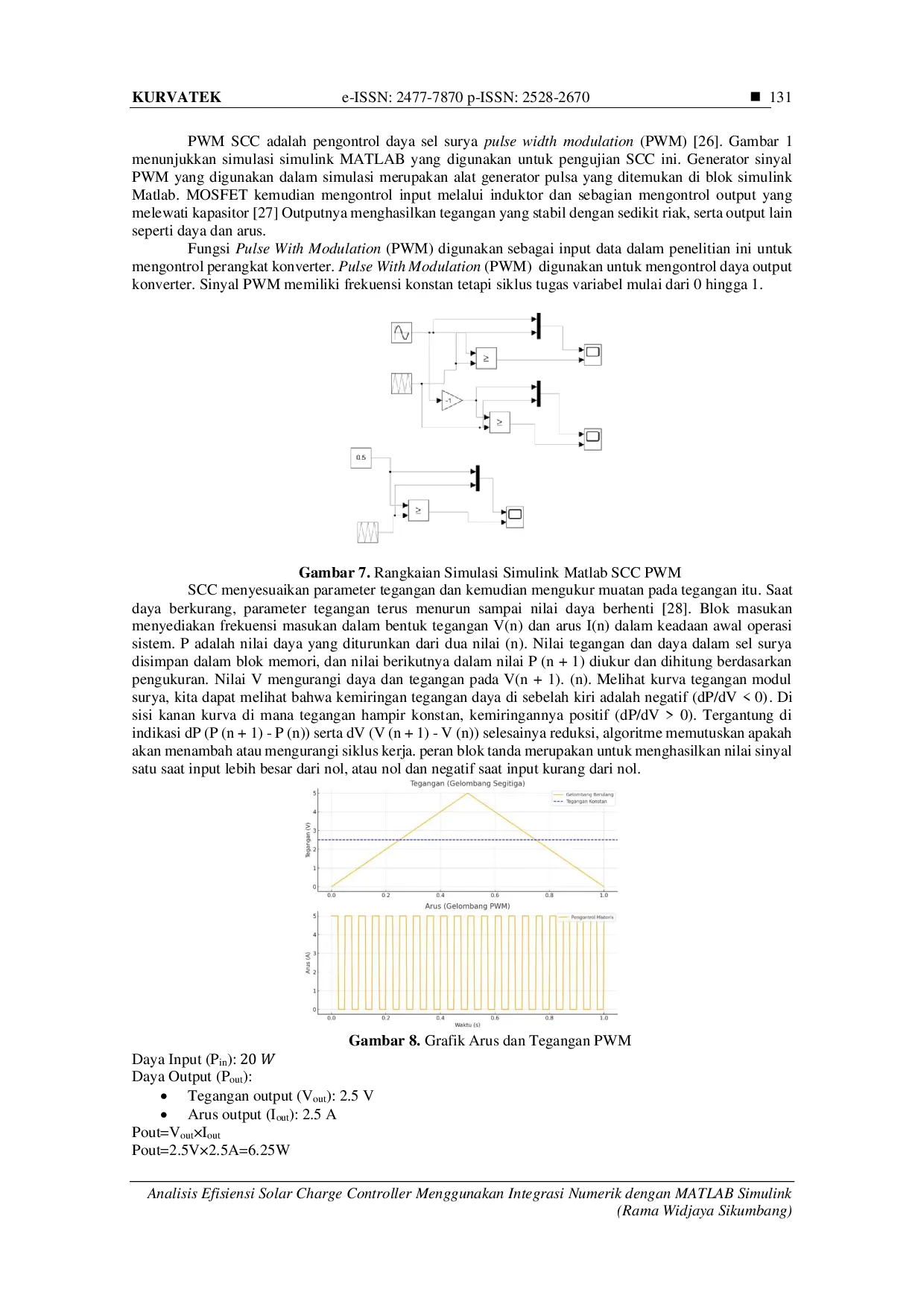 JURIS Analisis Efisiensi Solar Charge Controller Menggunakan Integrasi Numerik dengan MATLAB Simulink