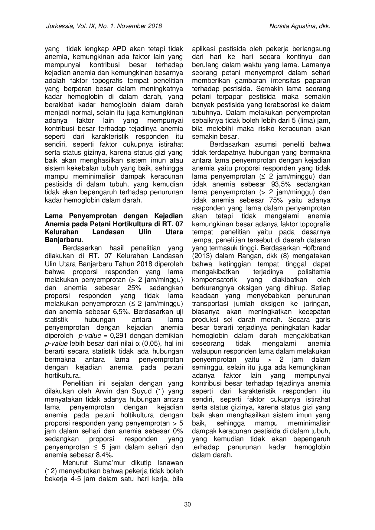 JURIS Analisis Faktor Kejadian Anemia Pada Petani Hortikultura