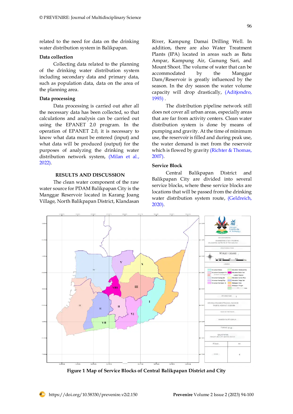 JURIS Use of EPANET Software in Network Planning for Drinking Water Supply Systems in Balikpapan Tengah District and Balikpapan City District