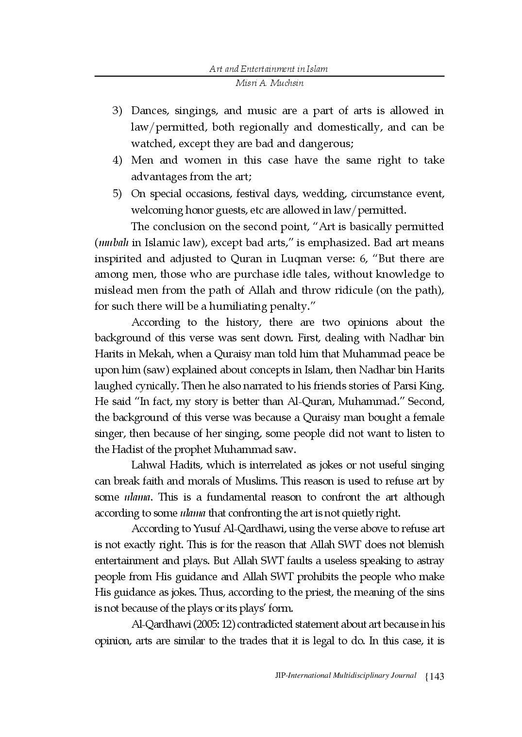 juris Art and Entertainment in Islam