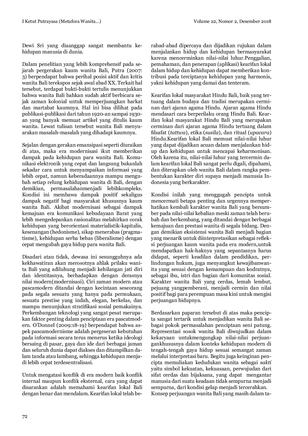 JURIS Metafora Wanita Bali Pada Era Modern Dalam Seni Patung