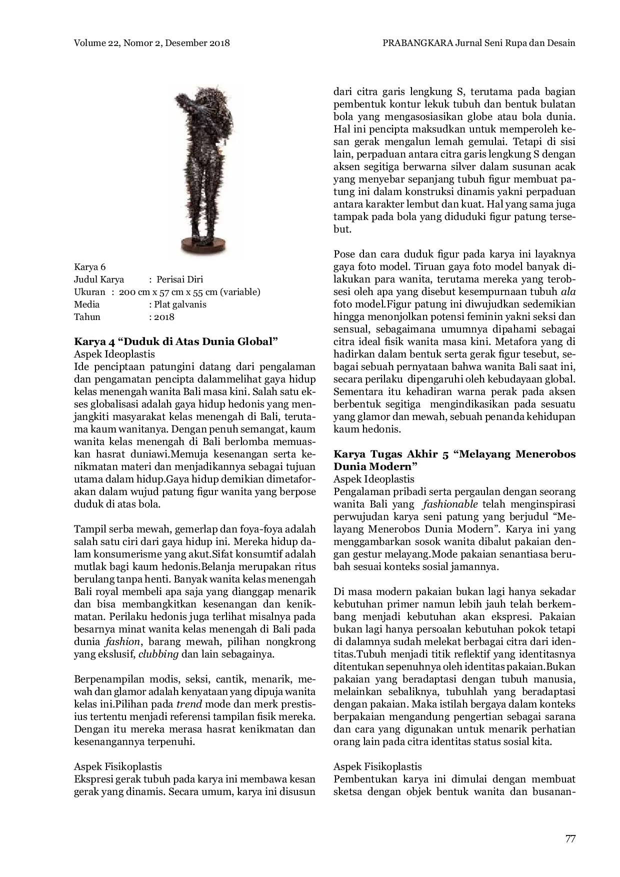 JURIS Metafora Wanita Bali Pada Era Modern Dalam Seni Patung