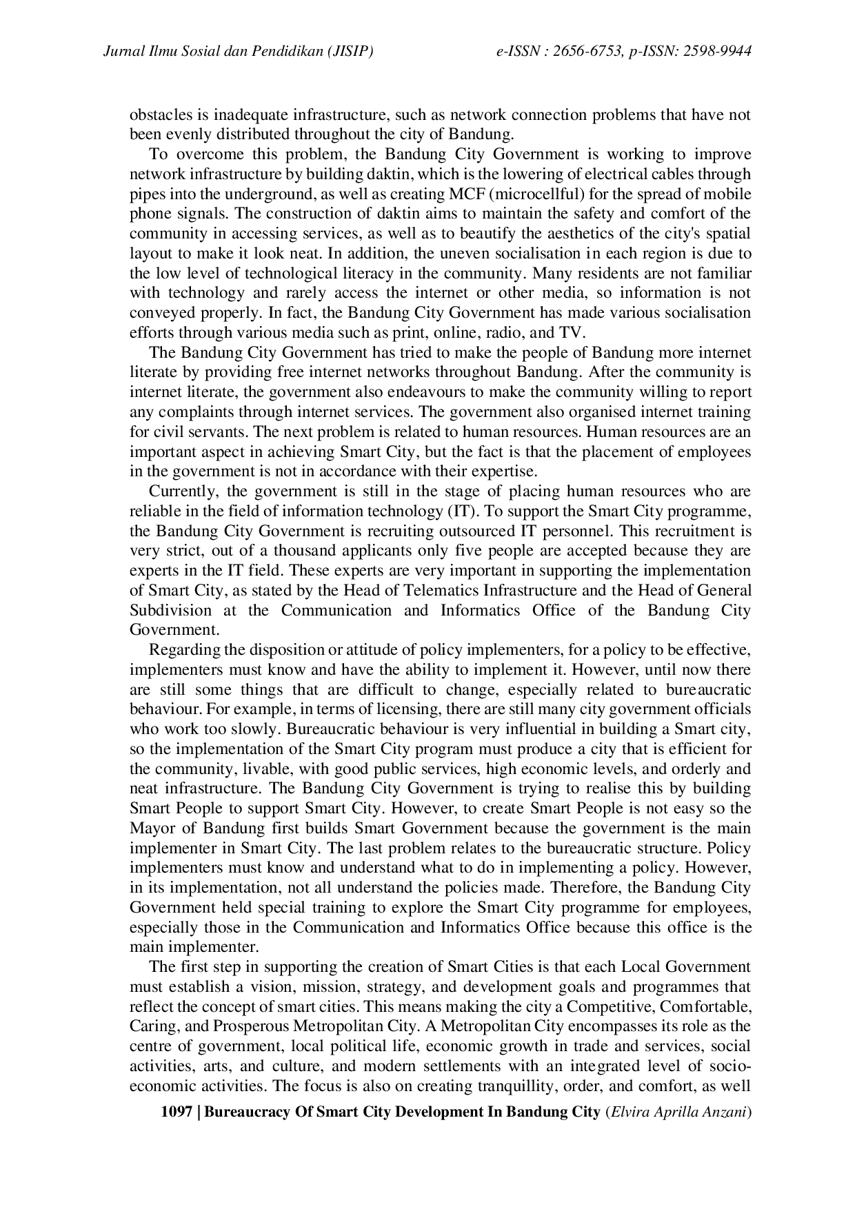 JURIS Bureaucracy of Smart City Development in Bandung City