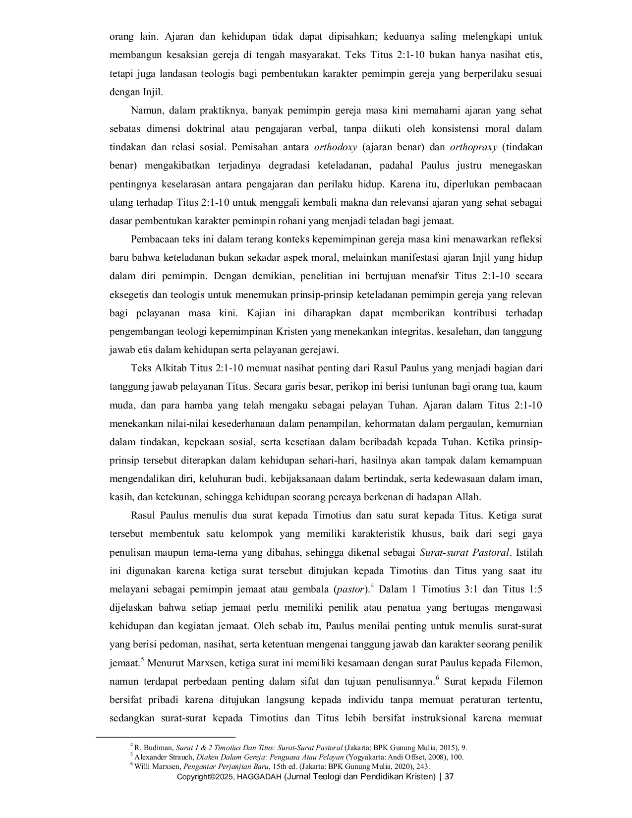 JURIS Ajaran yang Sehat Pembacaan Titus 2 1 10 dalam Terang Keteladanan Pemimpin Gereja Masa Kini