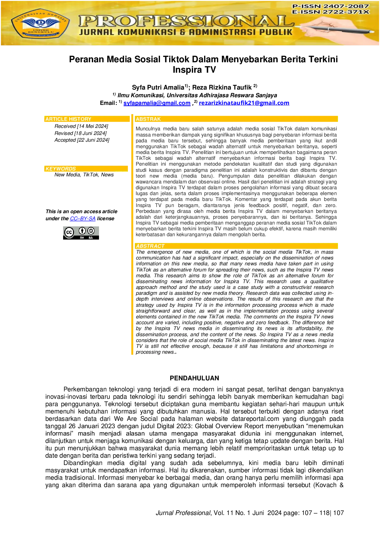 JURIS Peranan Media Sosial Tiktok Dalam Menyebarkan Berita Terkini Inspira Tv