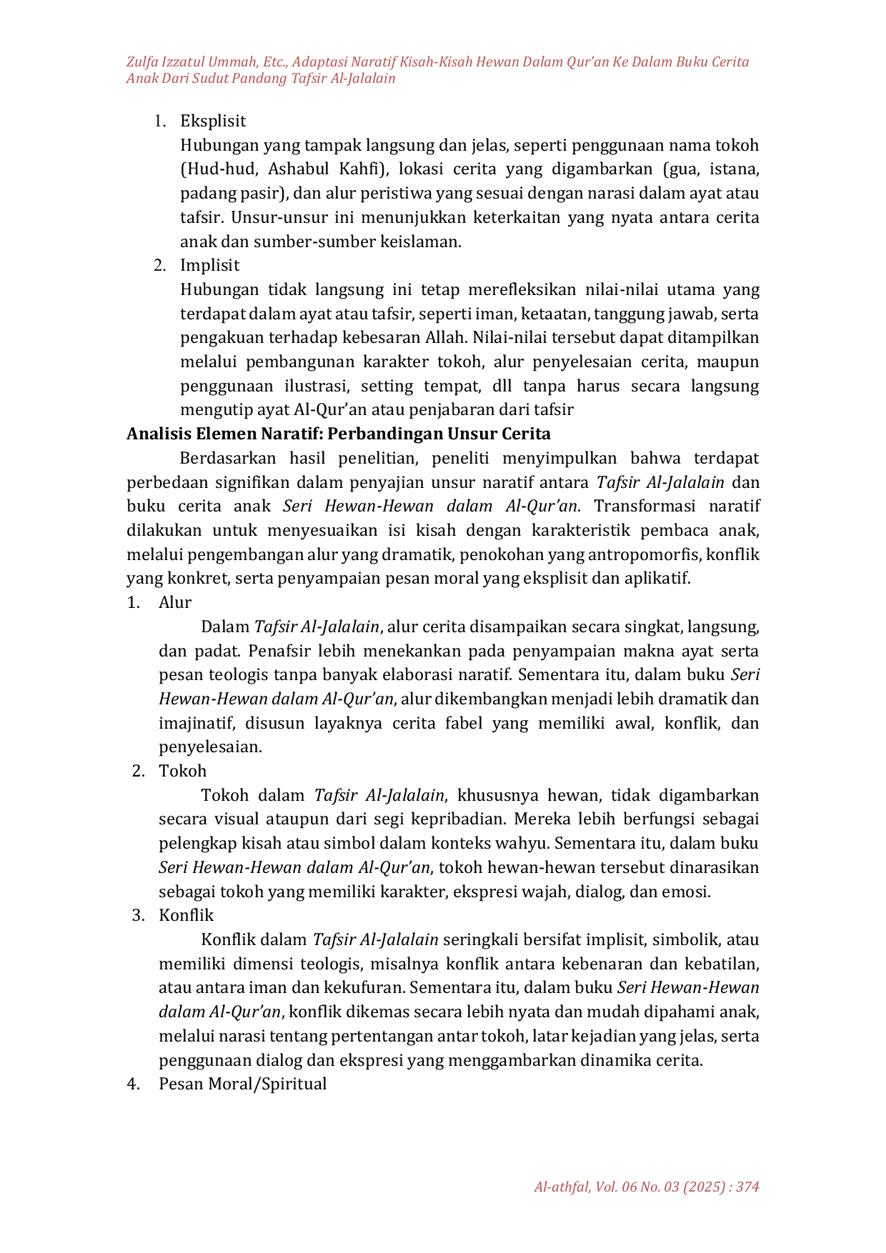 JURIS Adaptasi Naratif Kisah Kisah Hewan dalam Al Qur an ke dalam Buku Cerita Anak dari Sudut Pandang Tafsir Al Jalalain