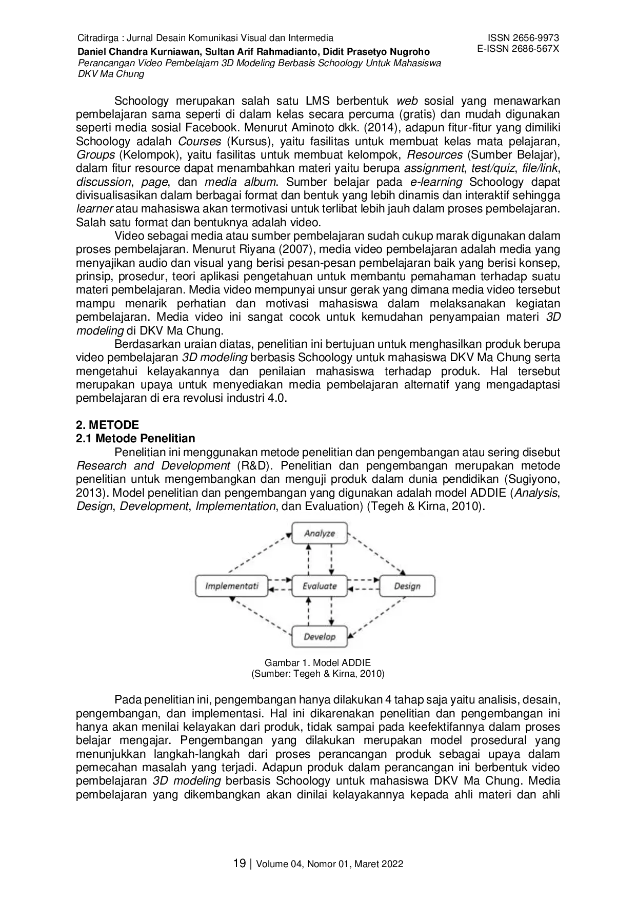 JURIS Perancangan Video Pembelajaran 3D Modeling Berbasis Schoology Untuk Mahasiswa DKV Ma Chung