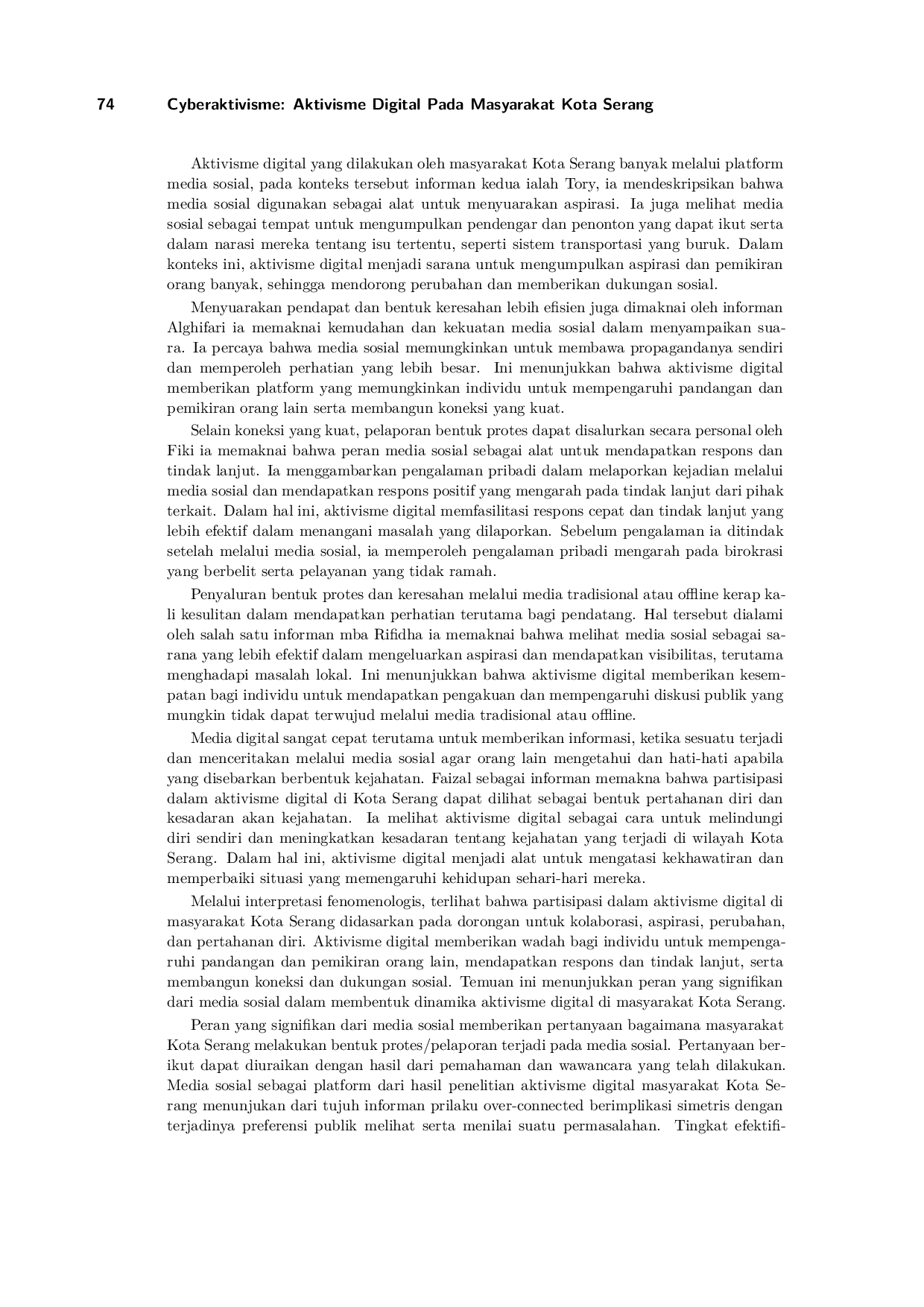 JURIS Cyberaktivisme Aktivisme Digital Pada Masyarakat Kota Serang