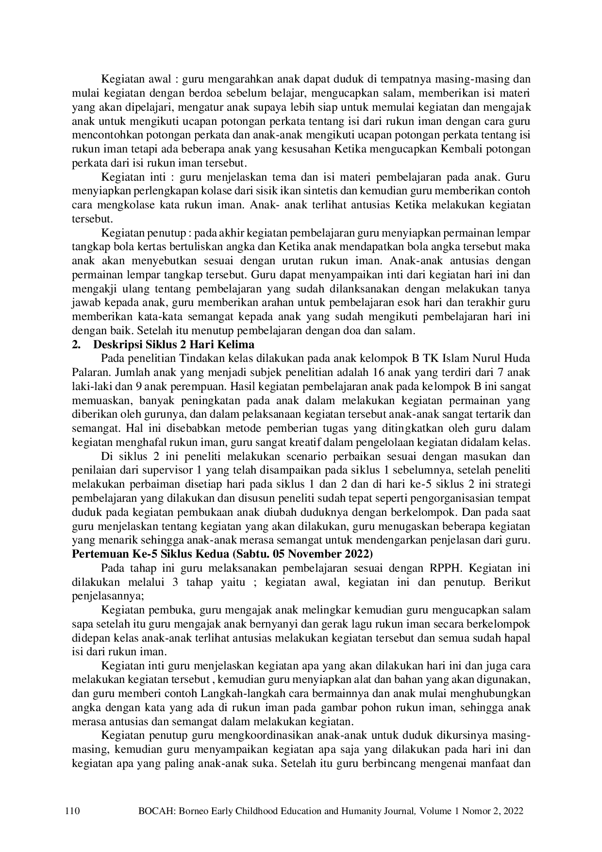 JURIS Meningkatkan Kemampuan Berbahasa pada Anak Usia 4 6 Tahun dalam Menghafal Rukun Iman Melalui Metode Pemberian Tugas Resitasi