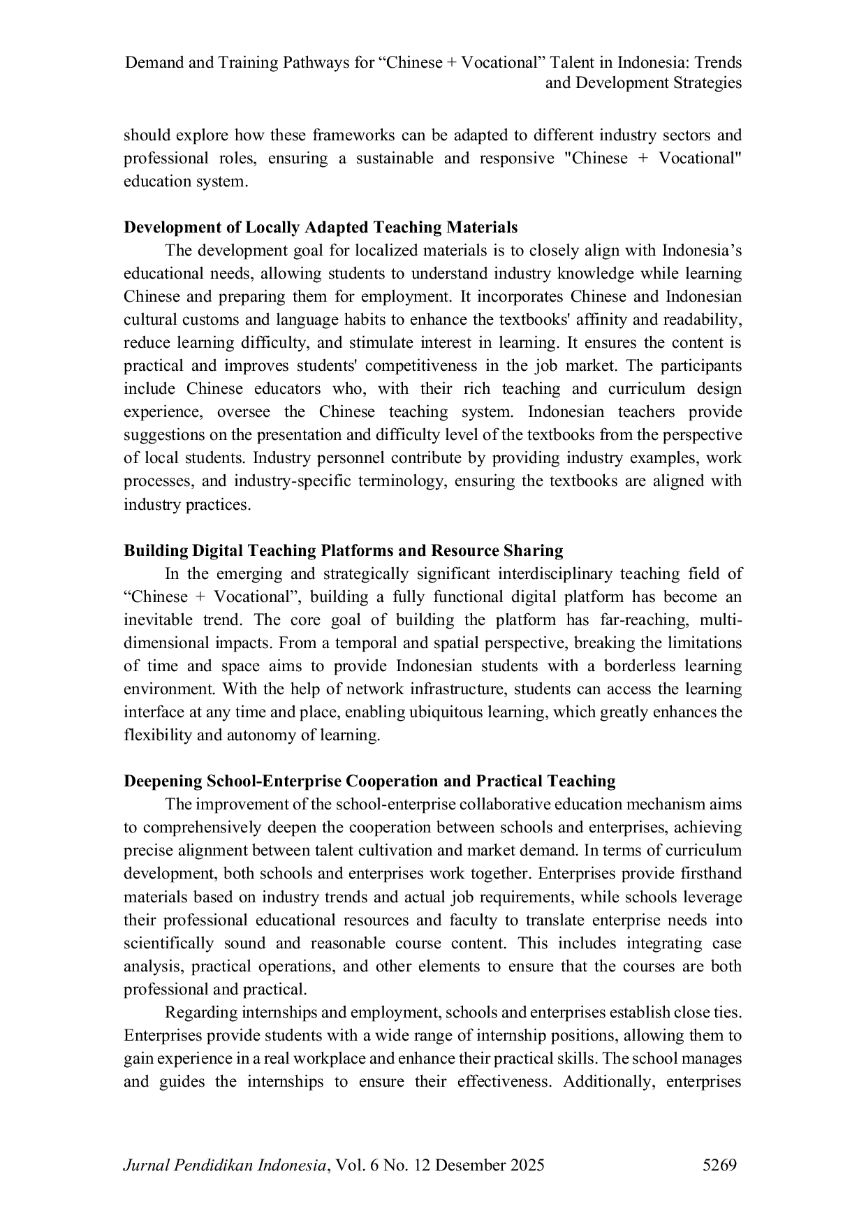 JURIS Demand and Training Pathways for Chinese Vocational Talent in Indonesia Trends and Development Strategies