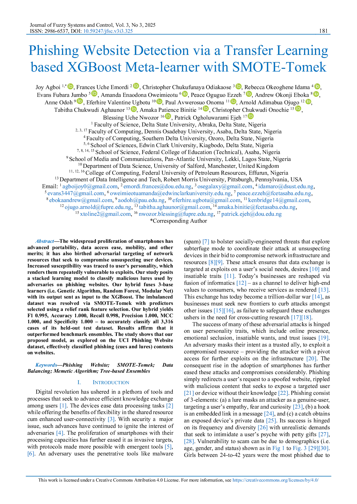 JURIS Phishing Website Detection via a Transfer Learning based XGBoost Meta learner with SMOTE Tomek