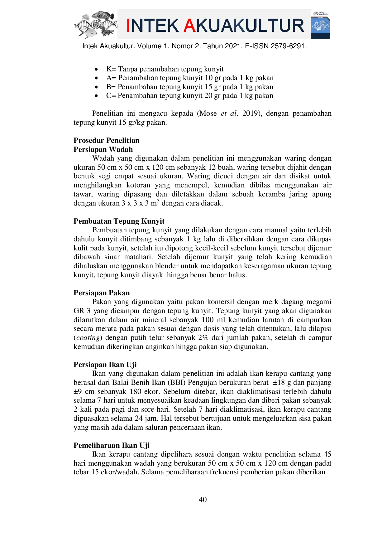 JURIS Penambahan Tepung Kunyit dalam Pakan Buatan Terhadap Pertumbuhan Ikan Kerapu Cantang Epinephelus fuscogutattus x Epinephelus lanceolatus