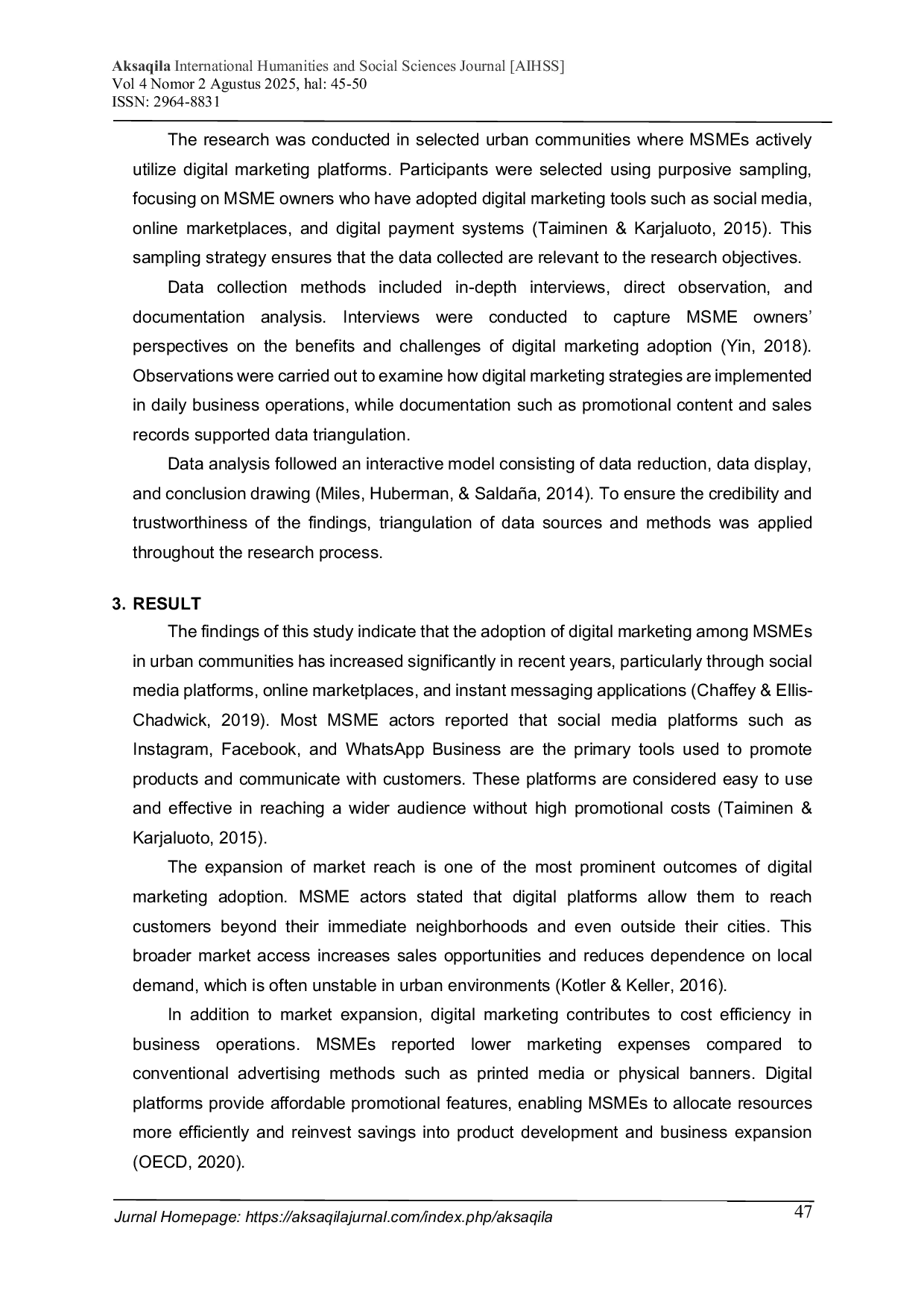 JURIS Digital Marketing As An Instrument For Economic Empowerment Of MSMEs In Urban Communities
