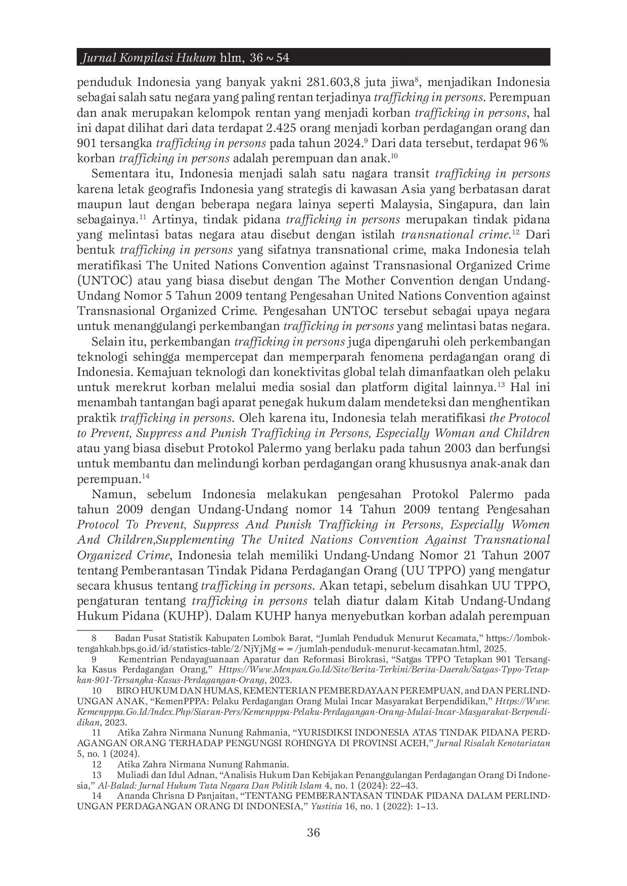 JURIS Classification of Trafficking in Persons Perpetrators Under The Criminal Code And The Law on Trafficking in Persons Implications For Law Enforcement