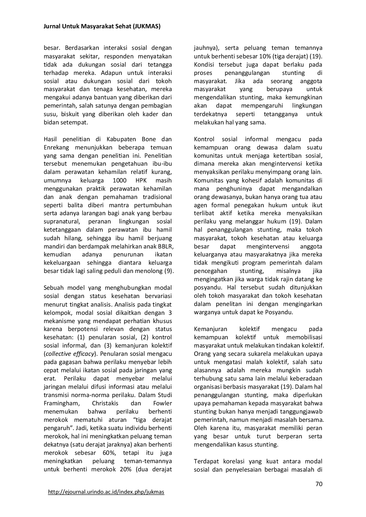 JURIS Determinan Lingkungan Sosial Kejadian Stunting di Desa Cipicung Kecamatan Sukatani Kabupaten Purwakarta