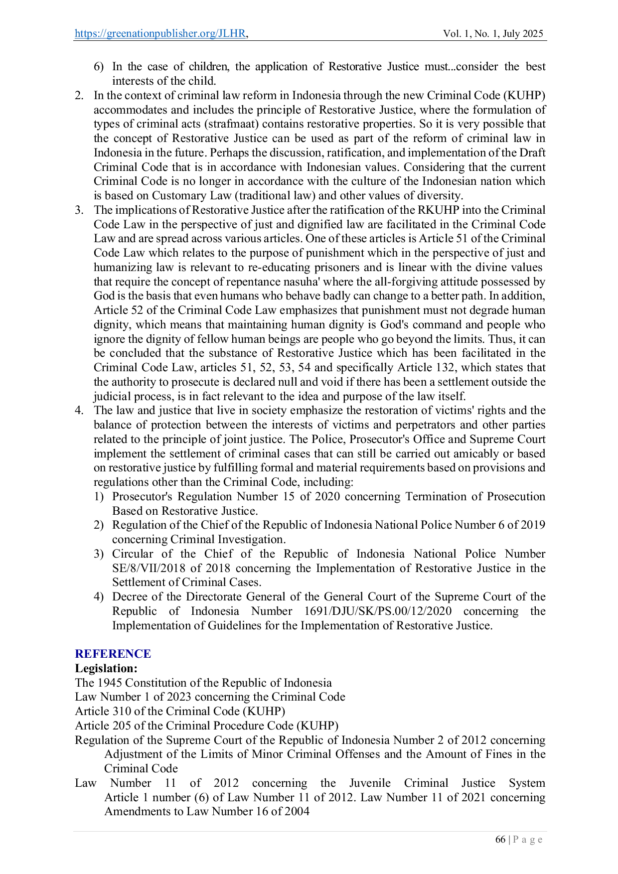 JURIS Building Bridges of Justice Restorative Justice Reconstruction with The Indonesian Criminal System After Law No 1 Of 2023