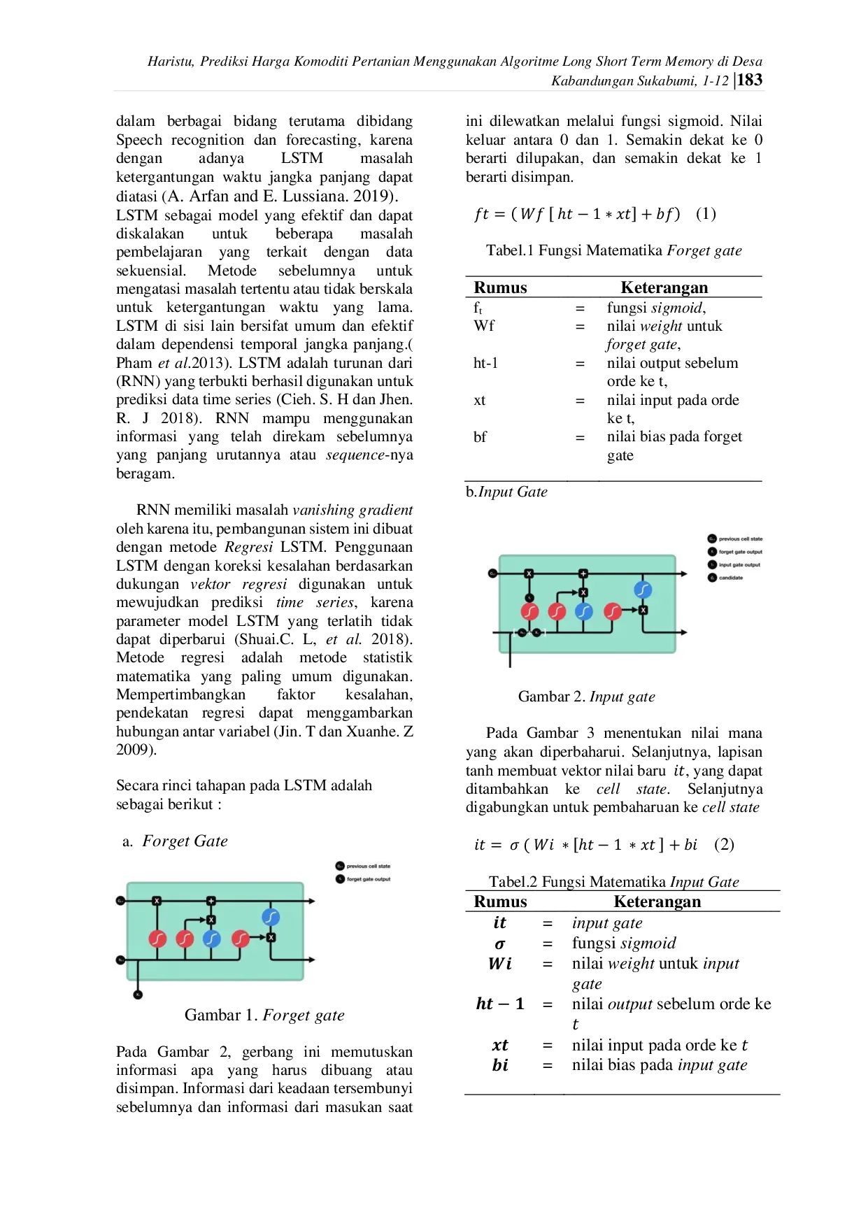JURIS Prediksi Harga Komoditi Pertanian Menggunakan Algoritme Long Short Term Memory Di Desa Kabandungan Sukabumi