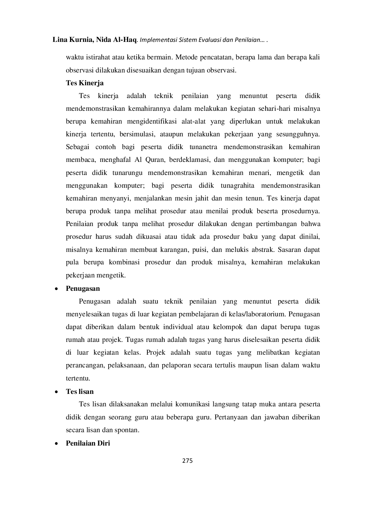 JURIS Implementasi Sistem Evaluasi Dan Penilaian Terhadap Anak Berkebutuhan Khusus Dalam Pendidikan Inklusi