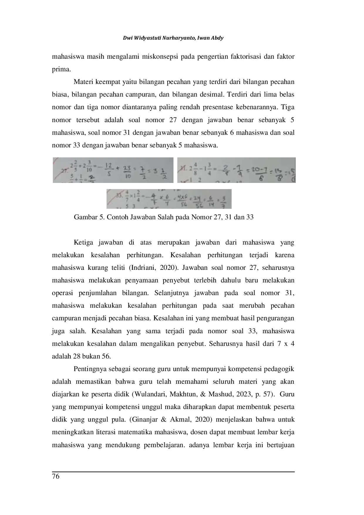 JURIS Analisis Pemahaman Matematika Dasar Mahasiswa PGSD