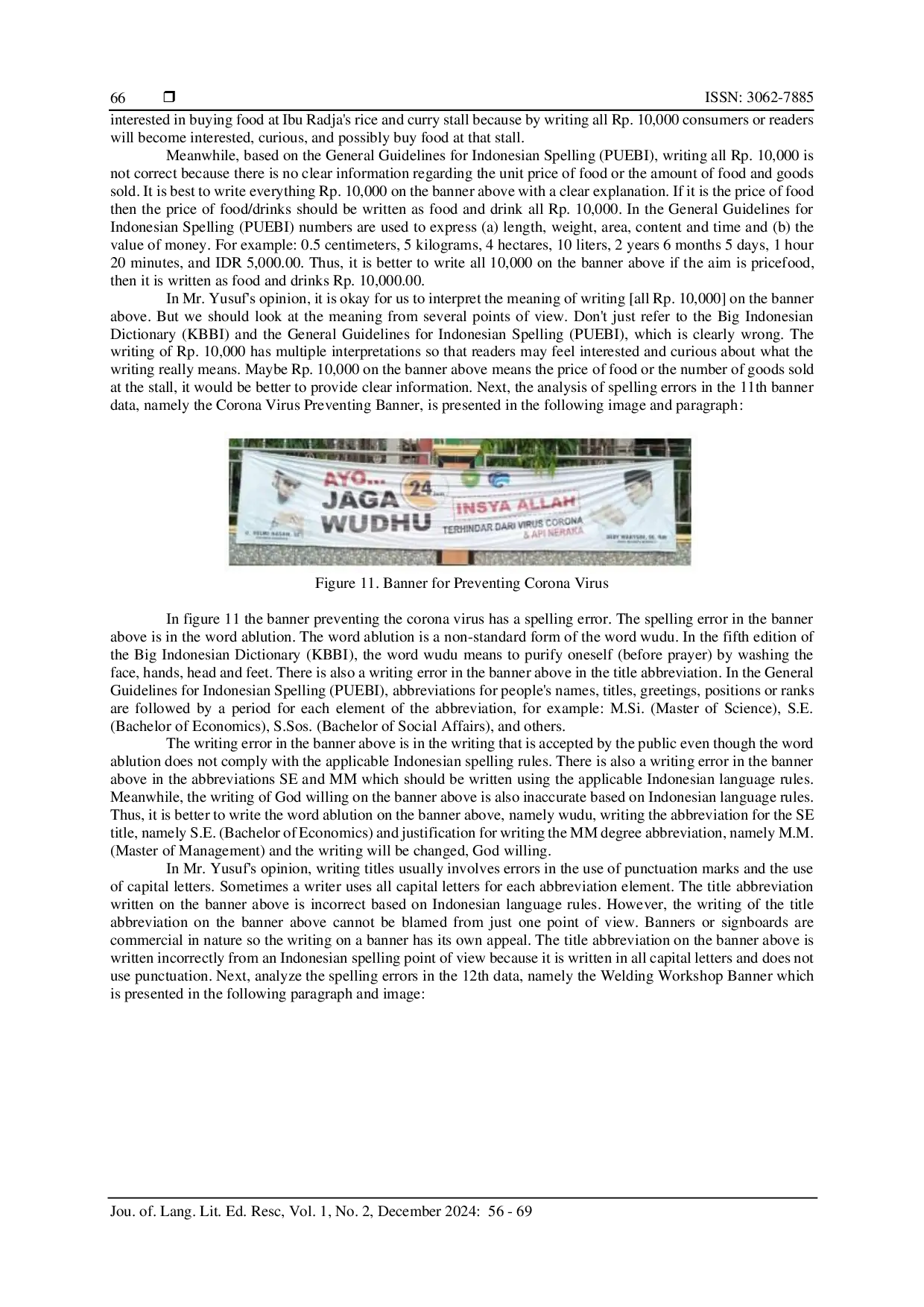 JURIS Analysis of Errors in Using Indonesian on Banners in the Selebar District of Bengkulu City