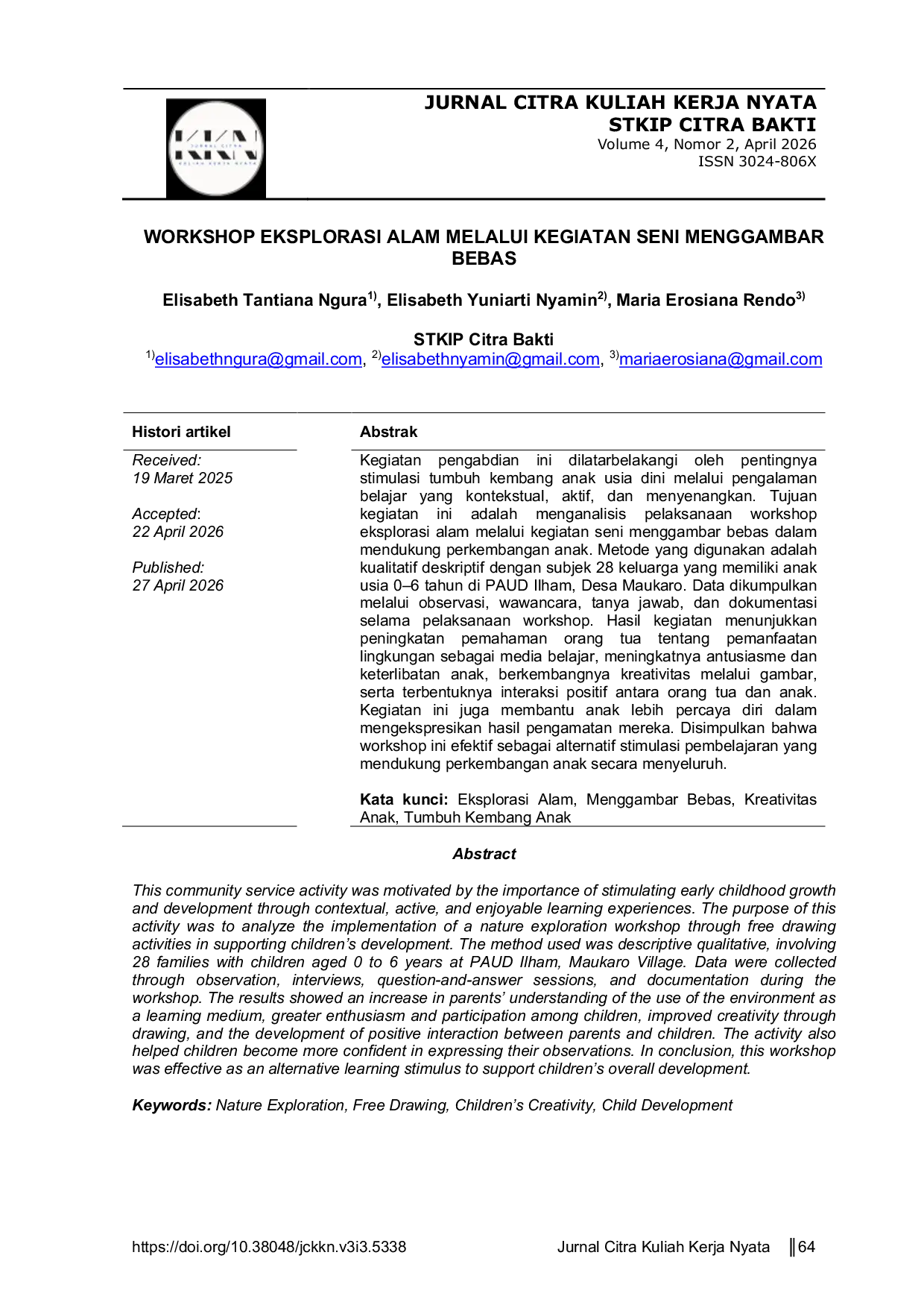 JURIS Workshop Eksplorasi Alam Melalui Kegiatan Seni Menggambar Bebas