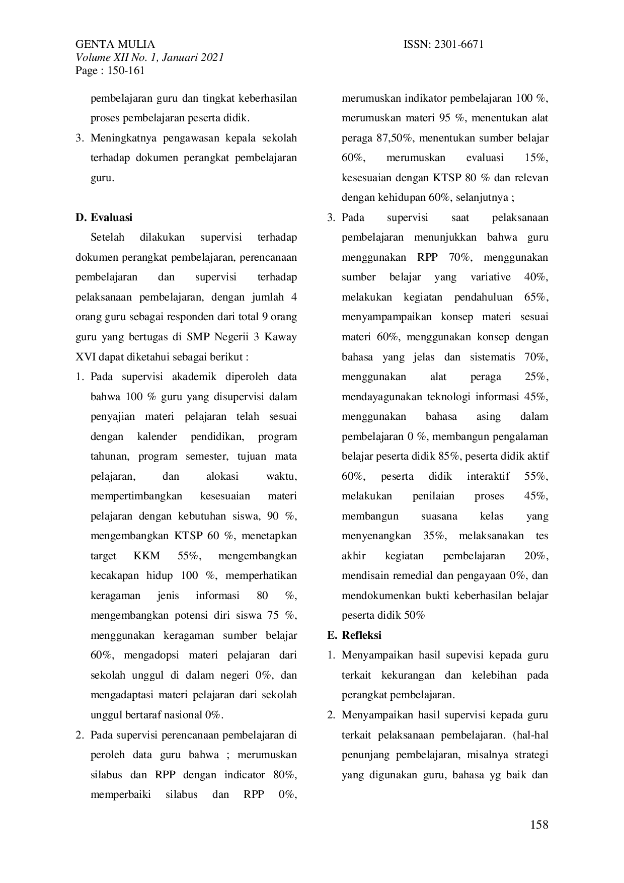 JURIS Rencana Pengembangan Sekolah RPS SMP Negeri 3 Kaway XVI Kec Kaway XVI Kab Aceh Barat Tahun 2020