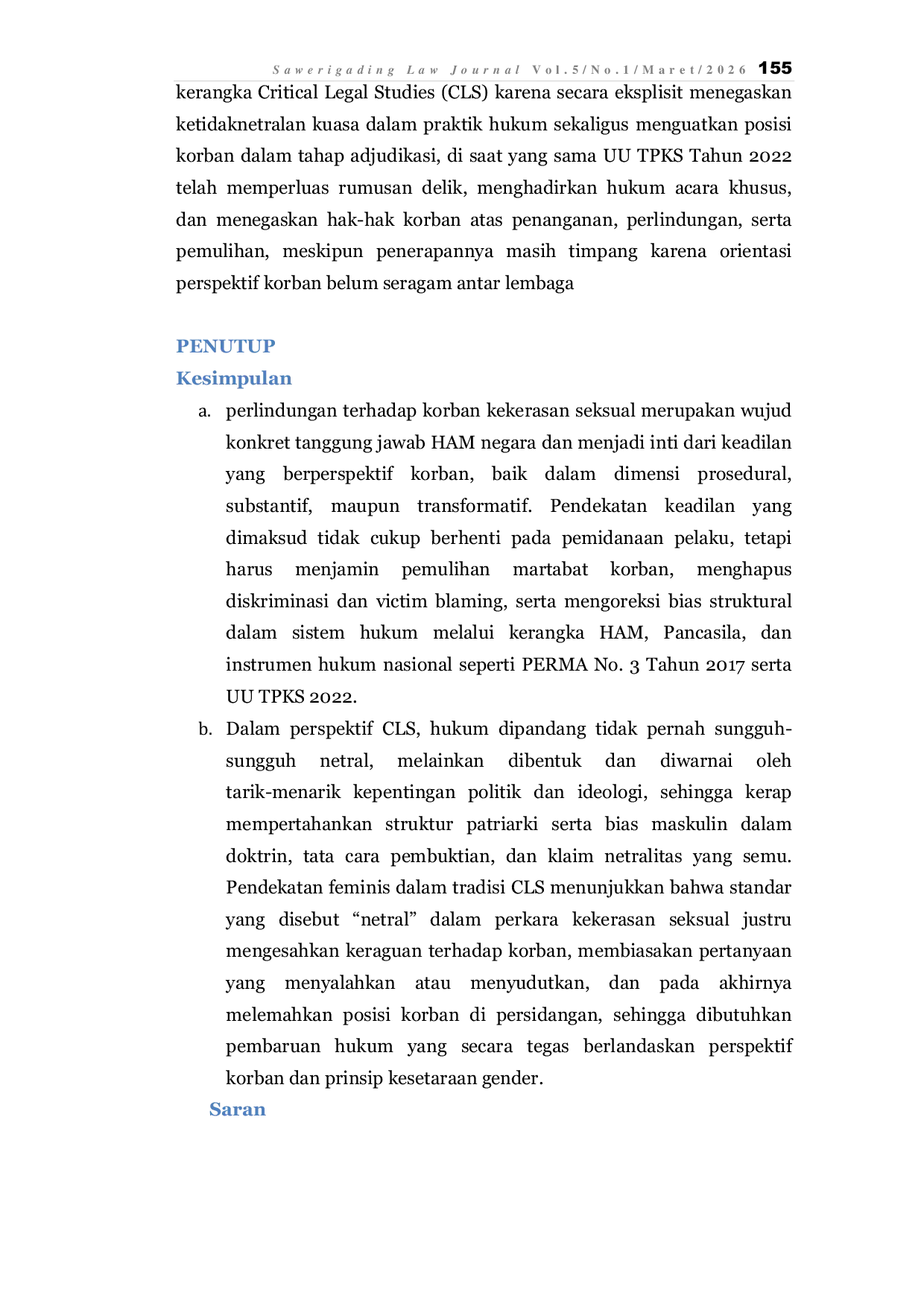 JURIS Perspektif Critical Legal Studie Fenomena Victim Blaming Terhadap Perempuan Korban Kekerasan Seksual