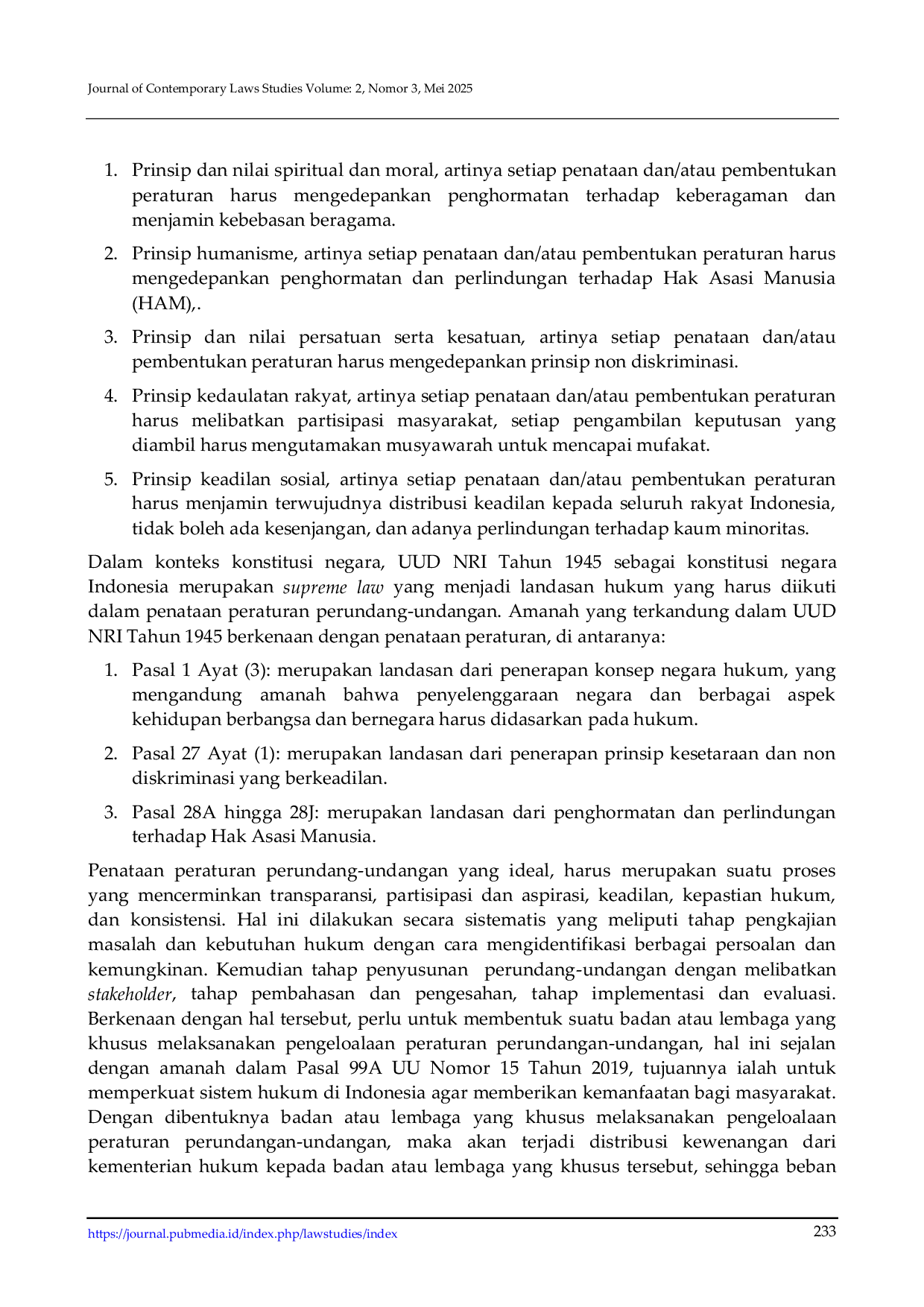 JURIS Mewujudkan Sistem Hukum Nasional yang Adil dan Efektif Urgensi Penataan Regulasi dalam Perspektif Politik Hukum di Indonesia