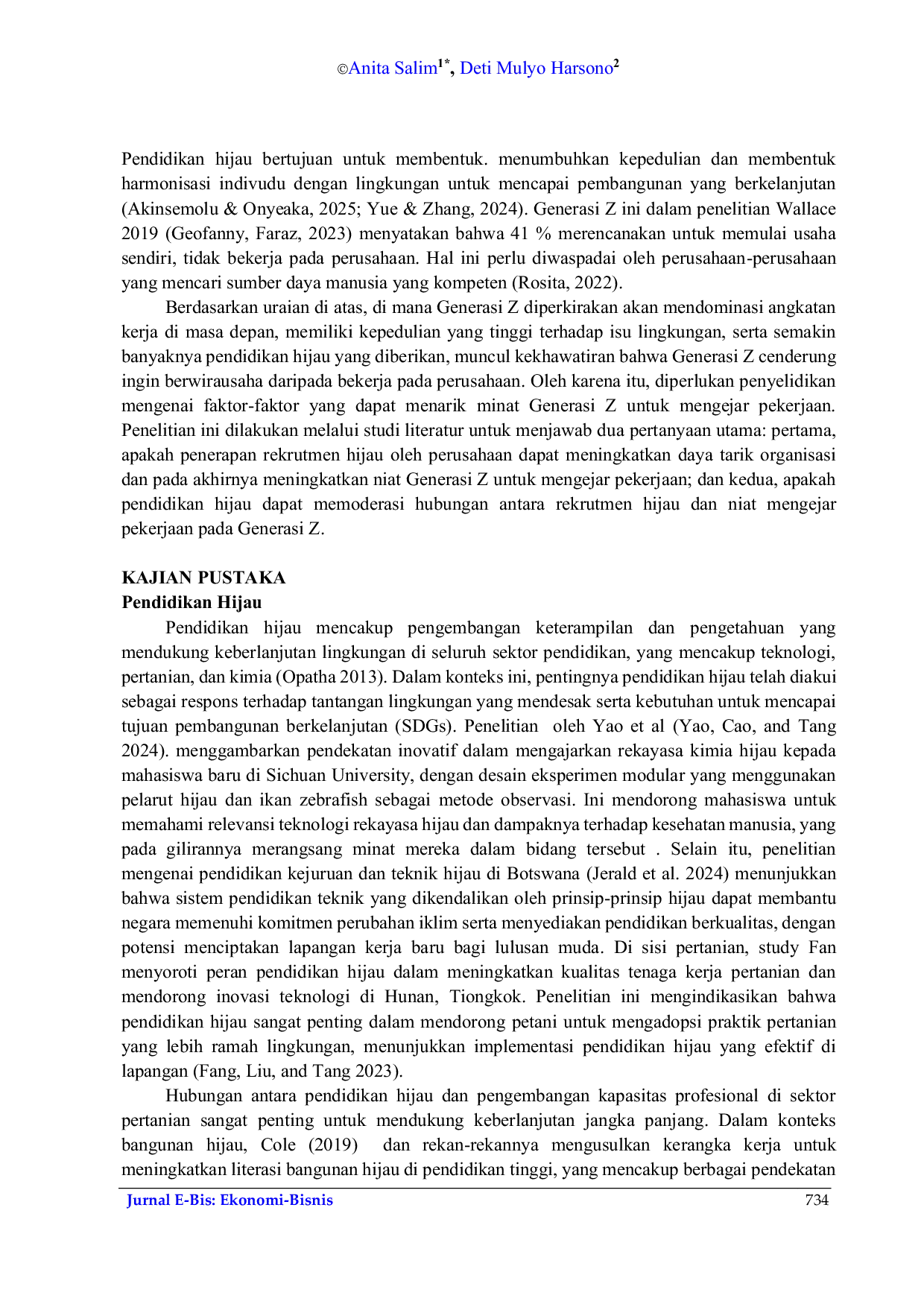 JURIS Dapatkah Pendidikan Hijau Memoderasi Hubungan Rekrutmen Hijau Dengan Niat Mengejar Pekerjaan Generasi Z