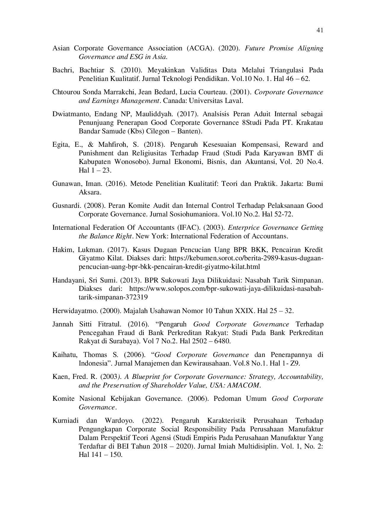 JURIS Studi Analisis Kualitatif Good Corporate Governance GCG dalam Pencegahan Fraud pada Lembaga Keuangan BPR