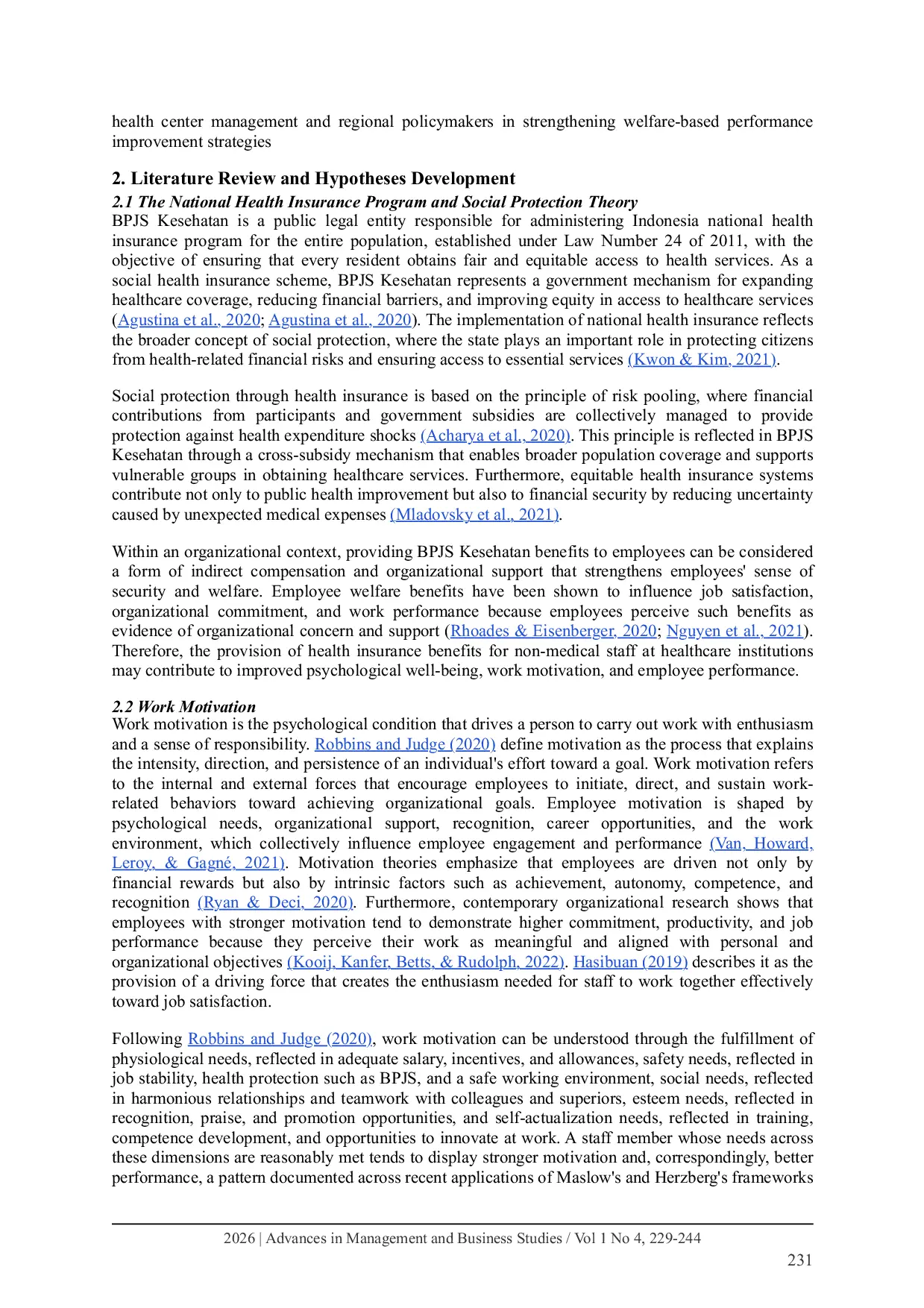 JURIS Health Insurance Allowance Motivation and Discipline Effects on Non Medical Staff Performance