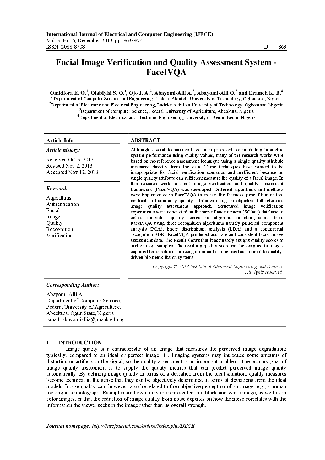 juris Facial Image Verification and Quality Assessment System FaceIVQA