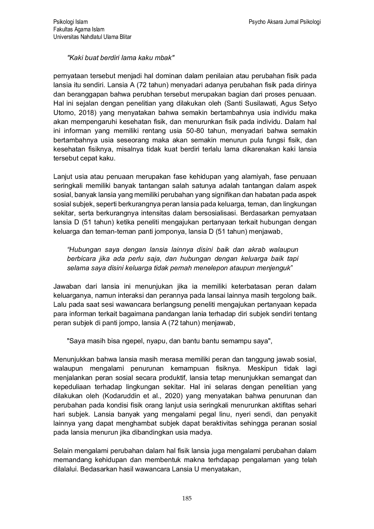 JURIS Stereotip dan Self Concept Lansia Studi Fenomenologis di Panti Wredha Harapan Ibu