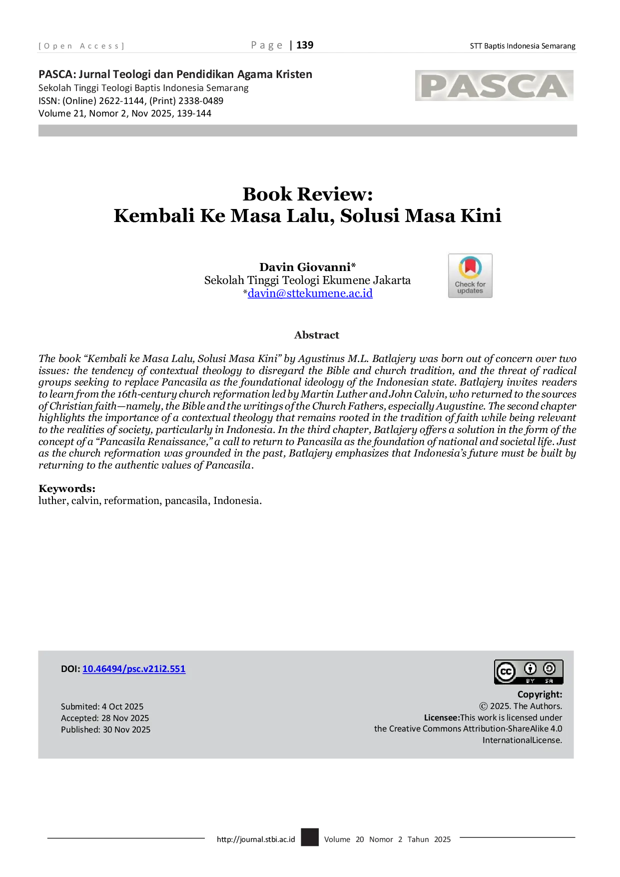 JURIS Book Review Kembali Ke Masa Lalu Solusi Masa Kini