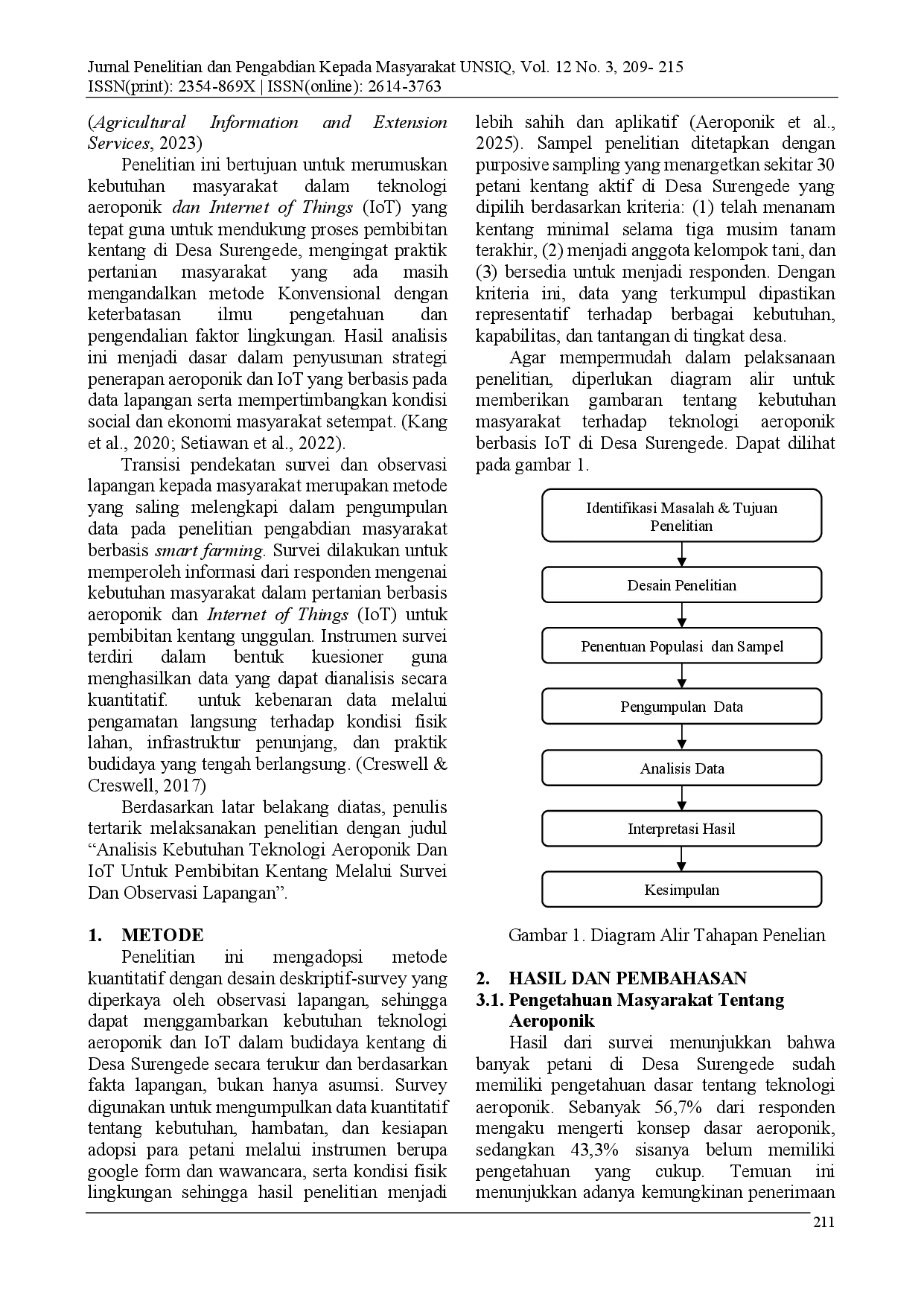 juris Analisis Kebutuhan Masyarakat Terhadap Penerapan Aeroponik Dan Iot Untuk Pembibitan Kentang Melalui Metode Wawancara