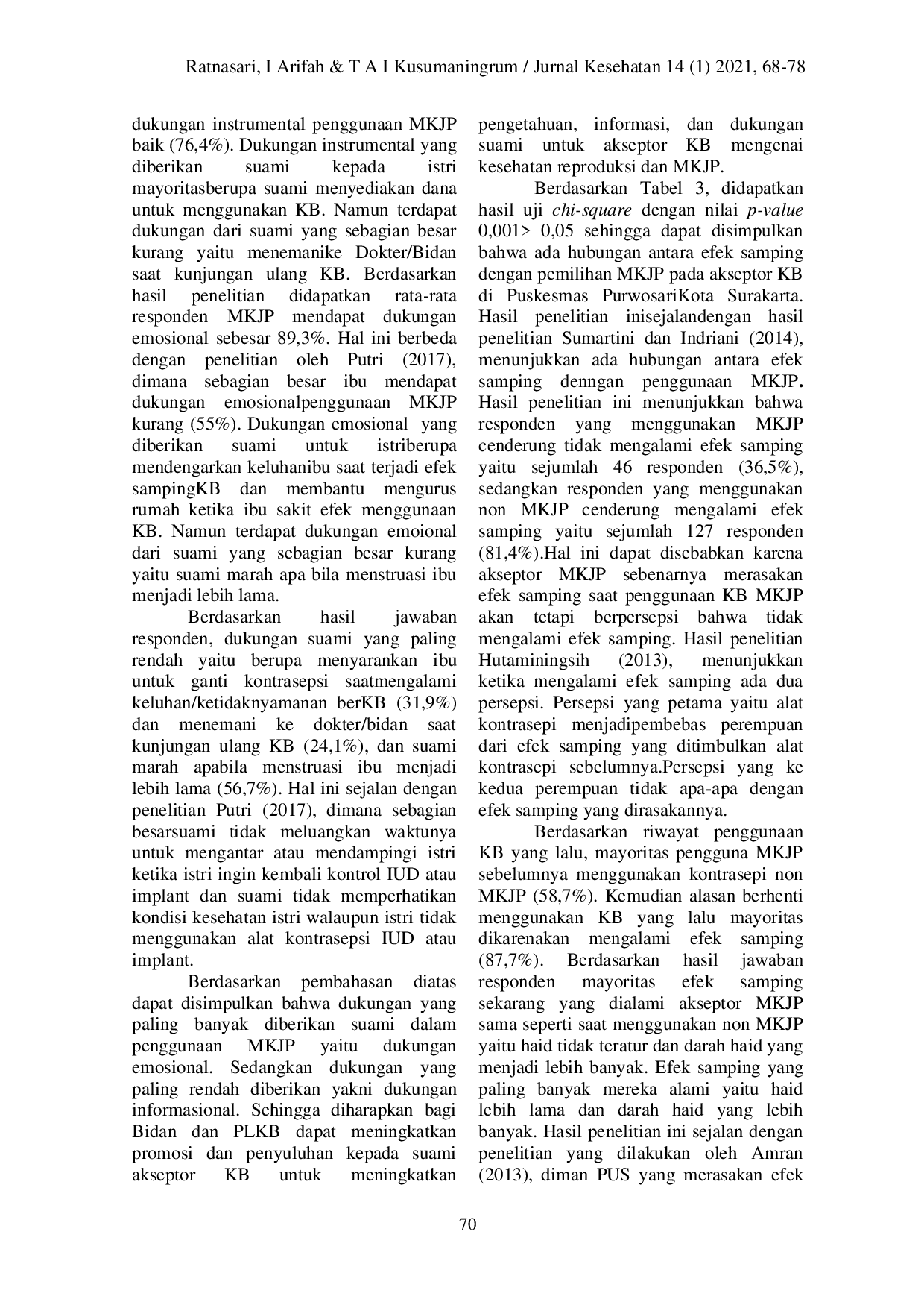 JURIS Faktor Faktor Yang Berhubungan Dengan Pemilihan Metode Kontrasepsi Jangka Panjang MKJP Pada Akseptor KB Di Puskesmas Purwosarikota Surakarta